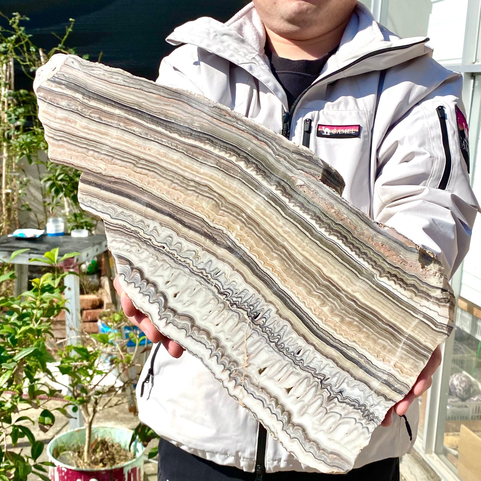6LB Natural agate, zebra stone, crystal mineral, cut and polished in flakes