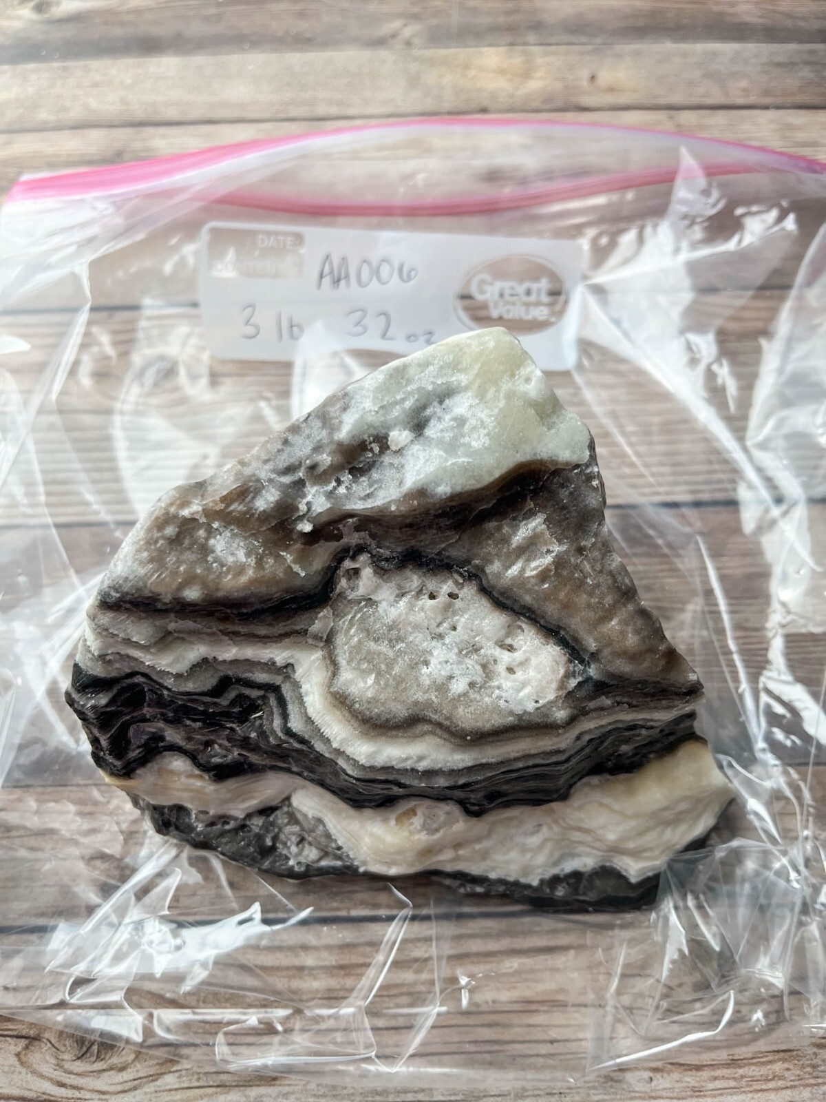 Zebra Calcite , 3 lb 3.2 oz Mexican Raw Rough