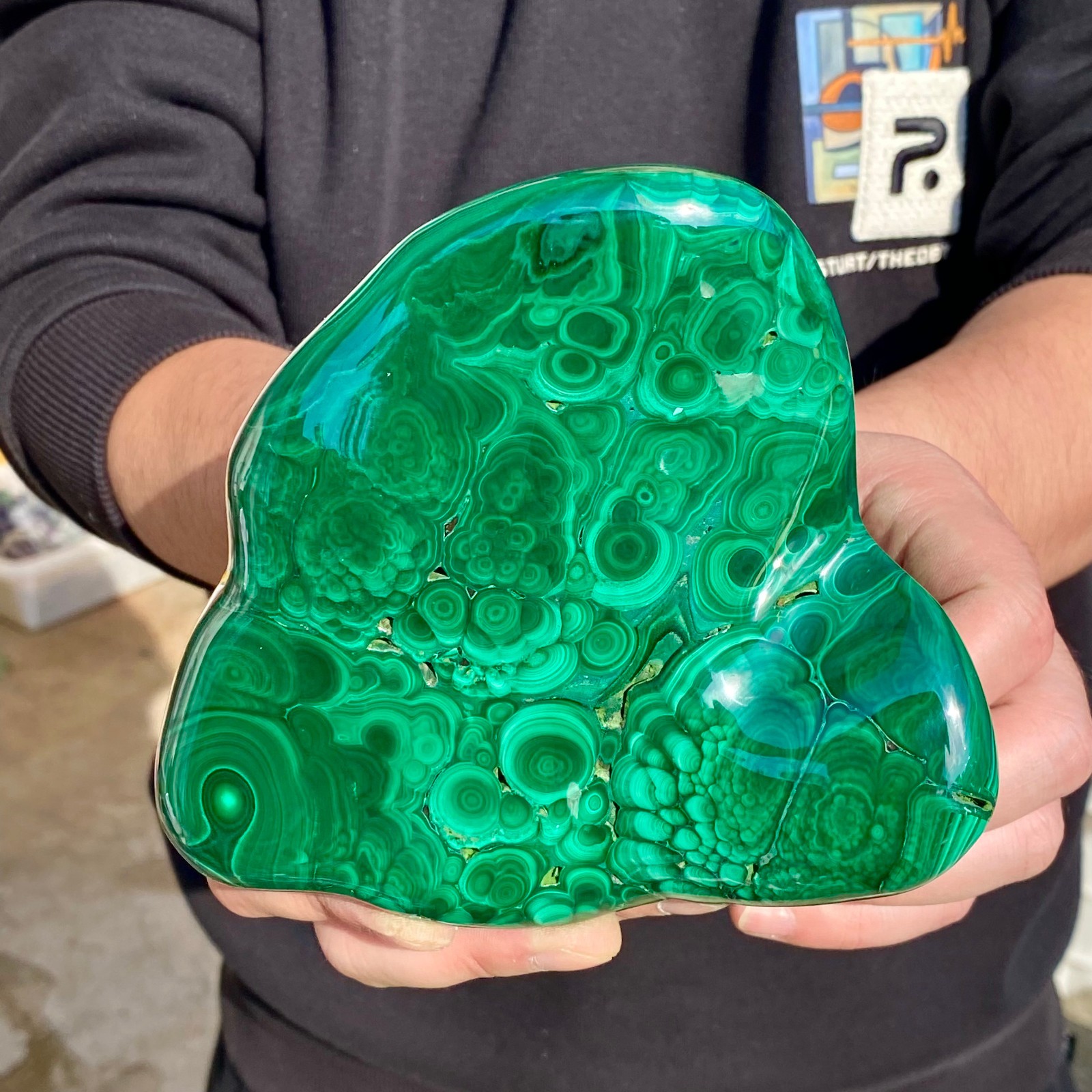 2.07LB Large Natural glossy malachite transparent cluster rough mineral sample