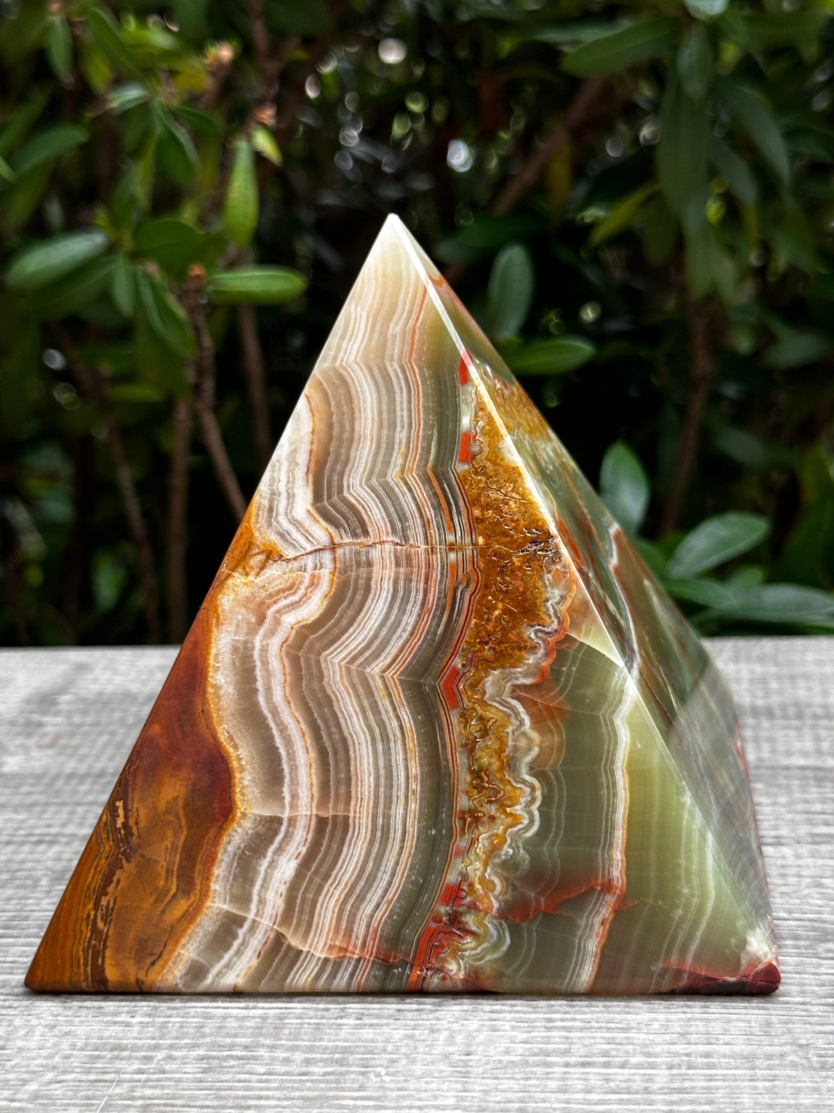 2″ 3″ & 4″ Green Onyx Crystal Pyramid, Grade A ++Multi Green Marble Onyx Pyramid