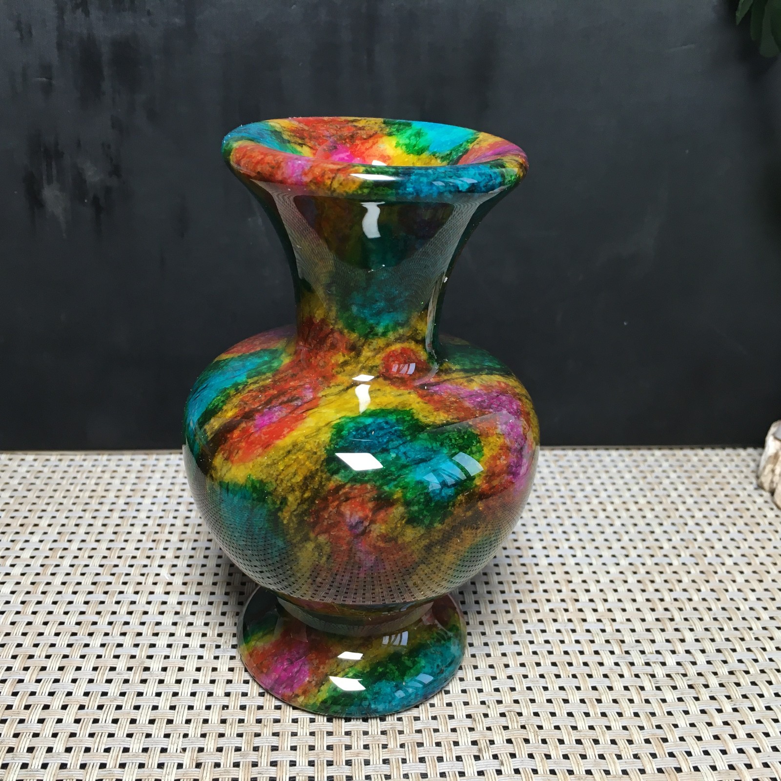 895g Natural “Seven Colors Jade” vase specimen -Taiwan China 02