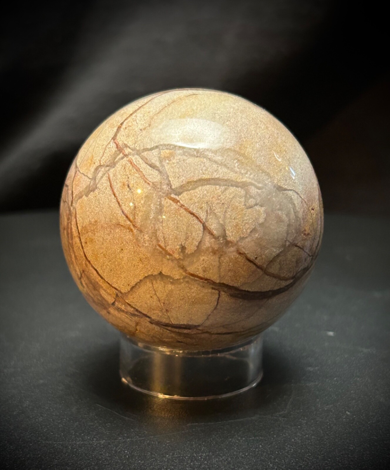 2.1″ Agate And Amethyst Sphere With Acrylic Stand 8.1oz