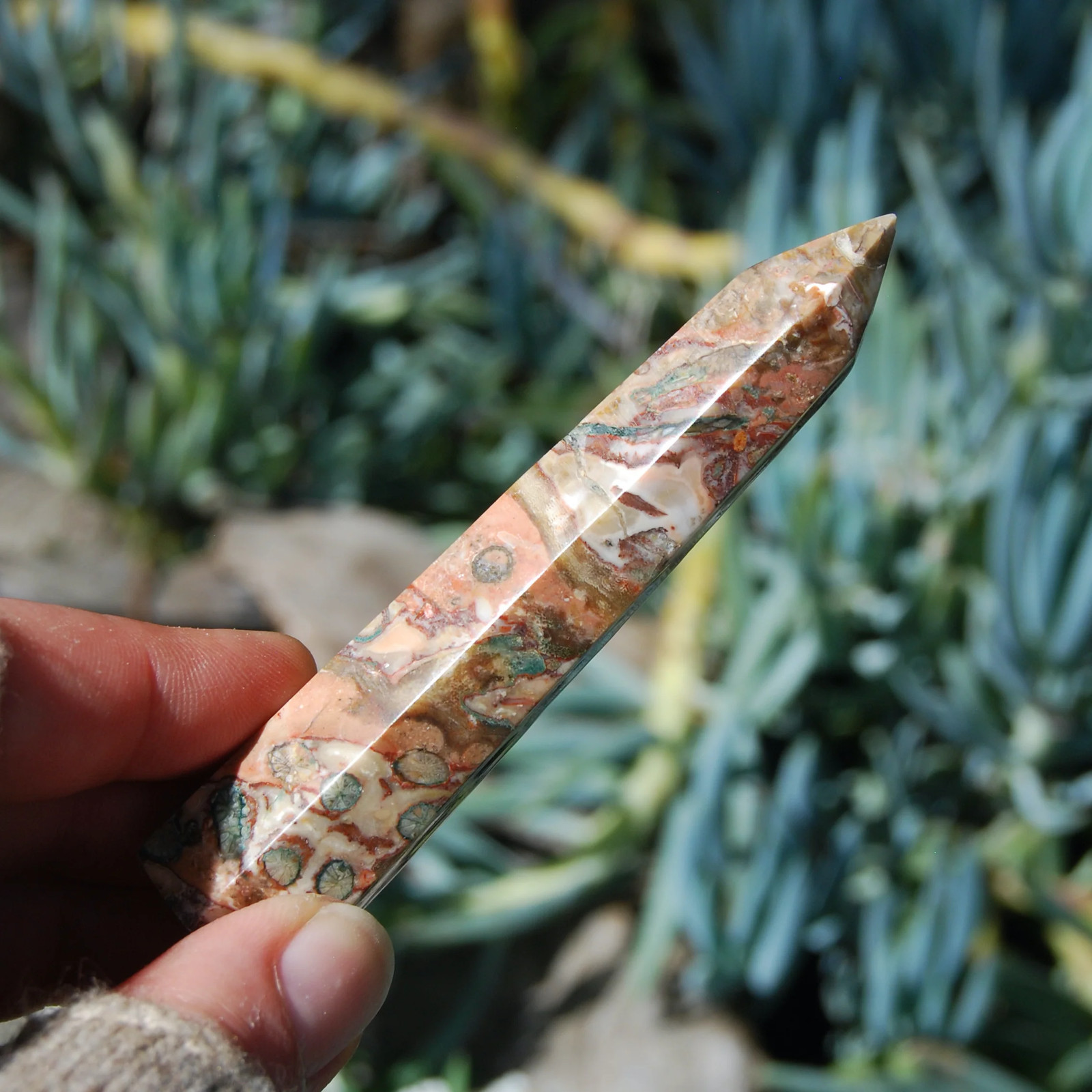 3.75in Pink Leopard Skin Jasper Crystal Tower #4