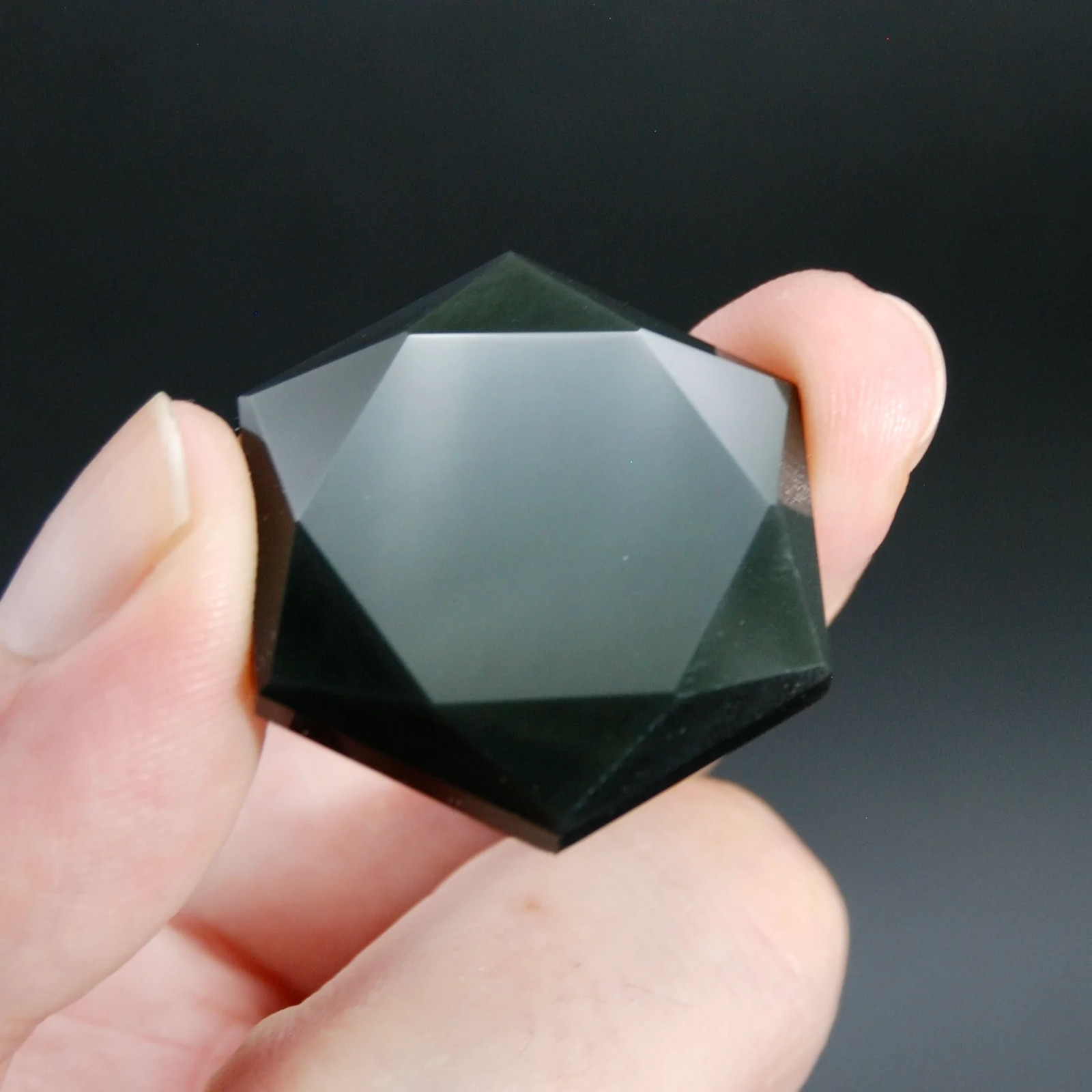 ONE 1.25in Rainbow Obsidian Crystal Star of David Sacred Geometry