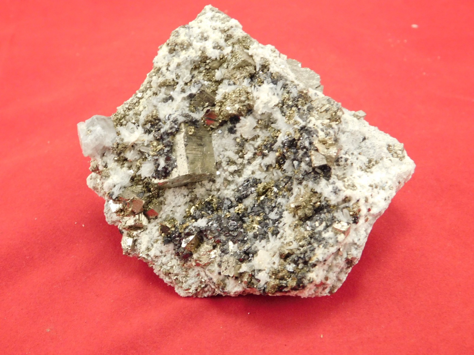 Larger! PYRITE Crystal CUBE Cluster with Druzy Quartz From Peru 314gr