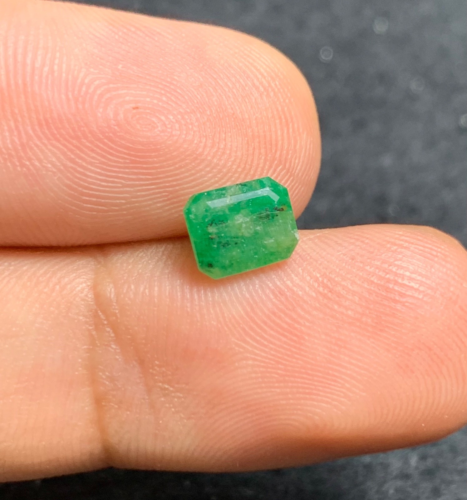 1.45 Cts Natural Emerald Faceted Gemstone from Pakistan.