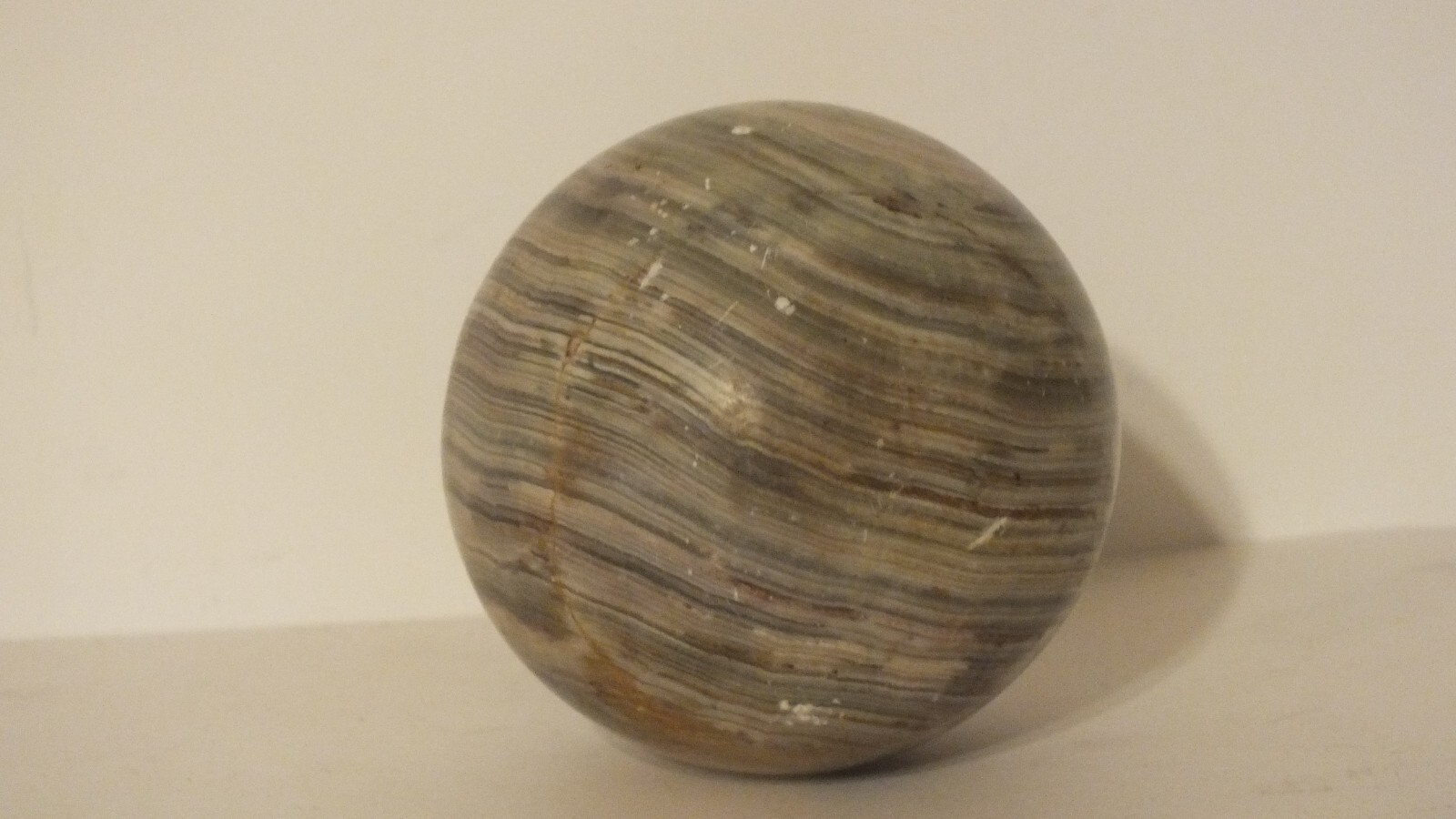 Banded Red Green Onyx Calcite Sphere Crystal Healing Meditation Orb 1 .8 lbs