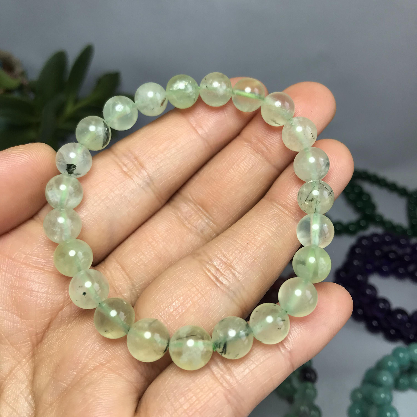 6mm/8mm Natural grape gemstone Crystal beads bracelet 29g-30g A5285