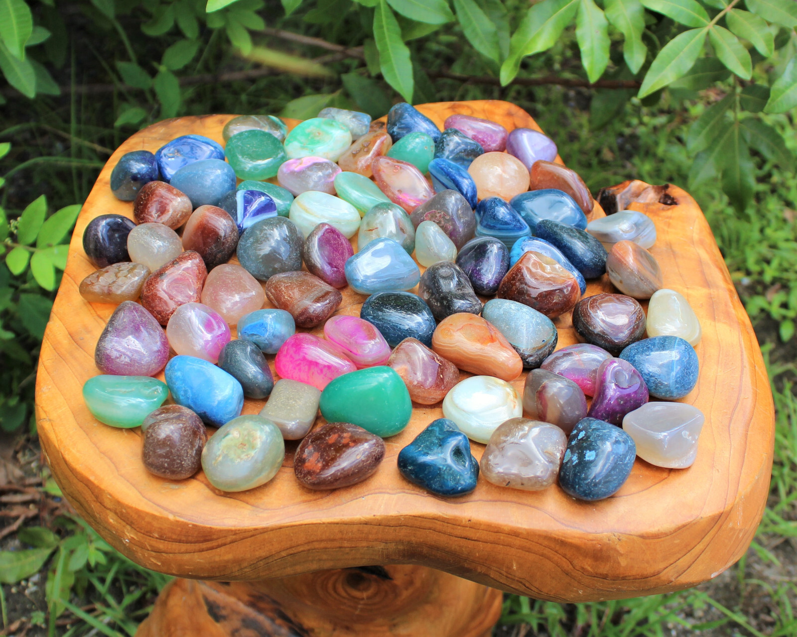 Dyed Tumbled Stones: Bright Colorful Mixed Agate Assorted Gemstone 500 Carat Lot