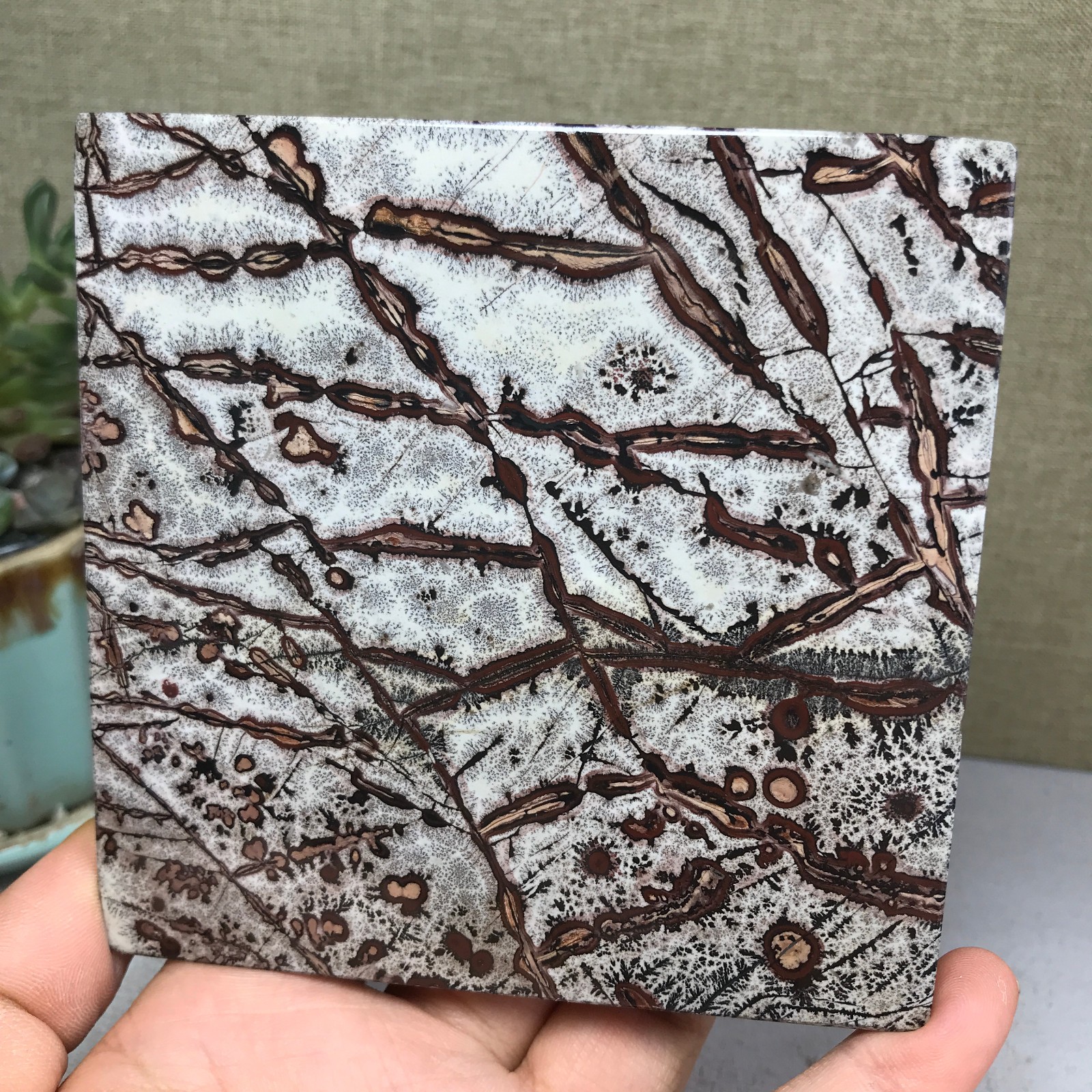 Natural Chinese painting stone crystal ornaments for home decoration 262g A5368