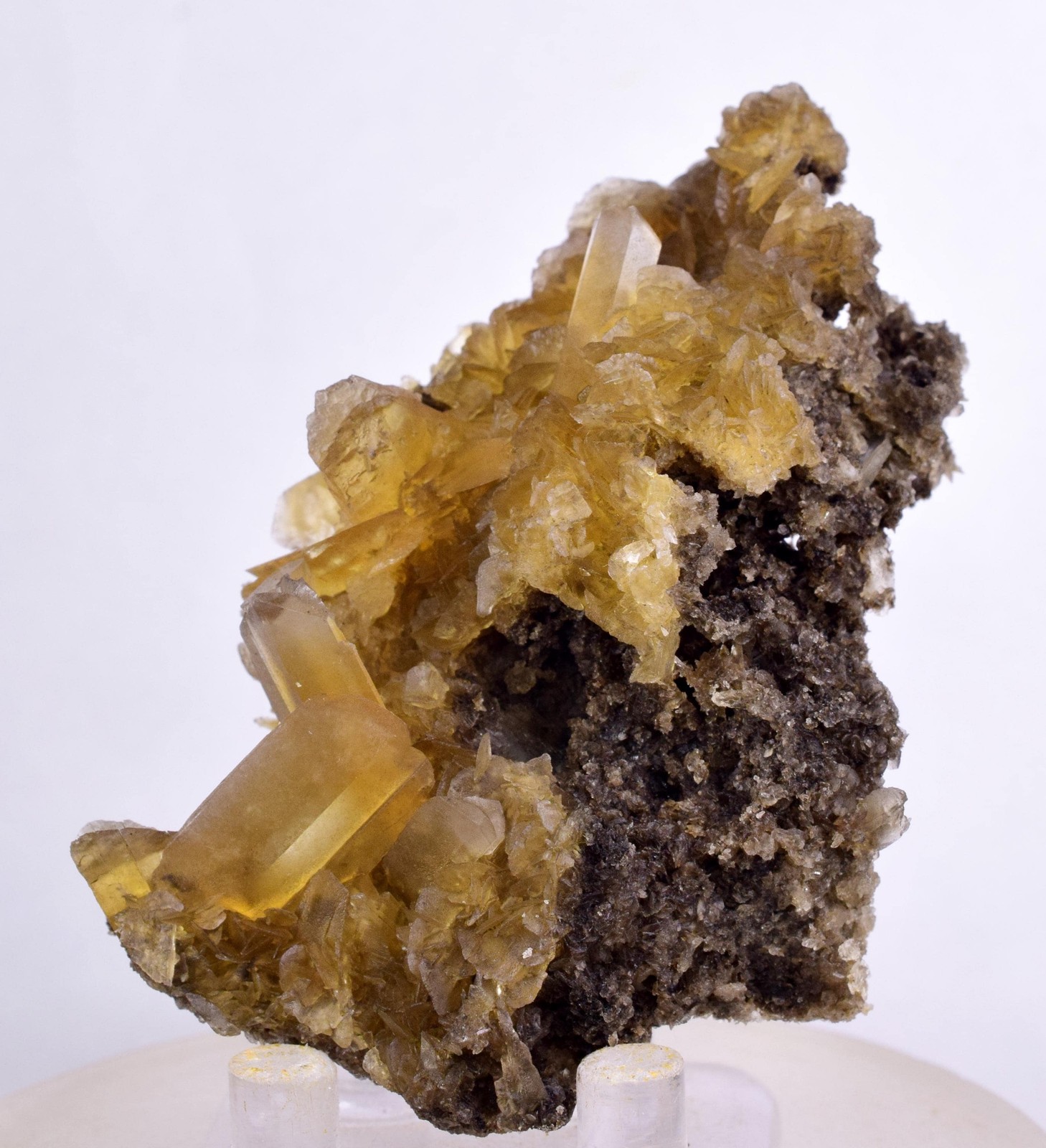 7.1cms GOLDEN SELENITE CRYSTALS Cluster Fish Tail Peru Yellow Gypsum T468