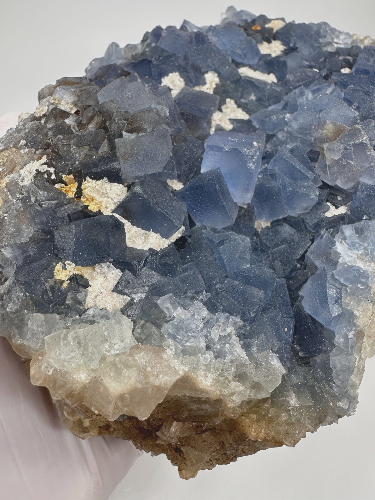 LARGE GEMMY Blue Fluorite & Quartz Crystal Specimen__Bingham , New Mexico