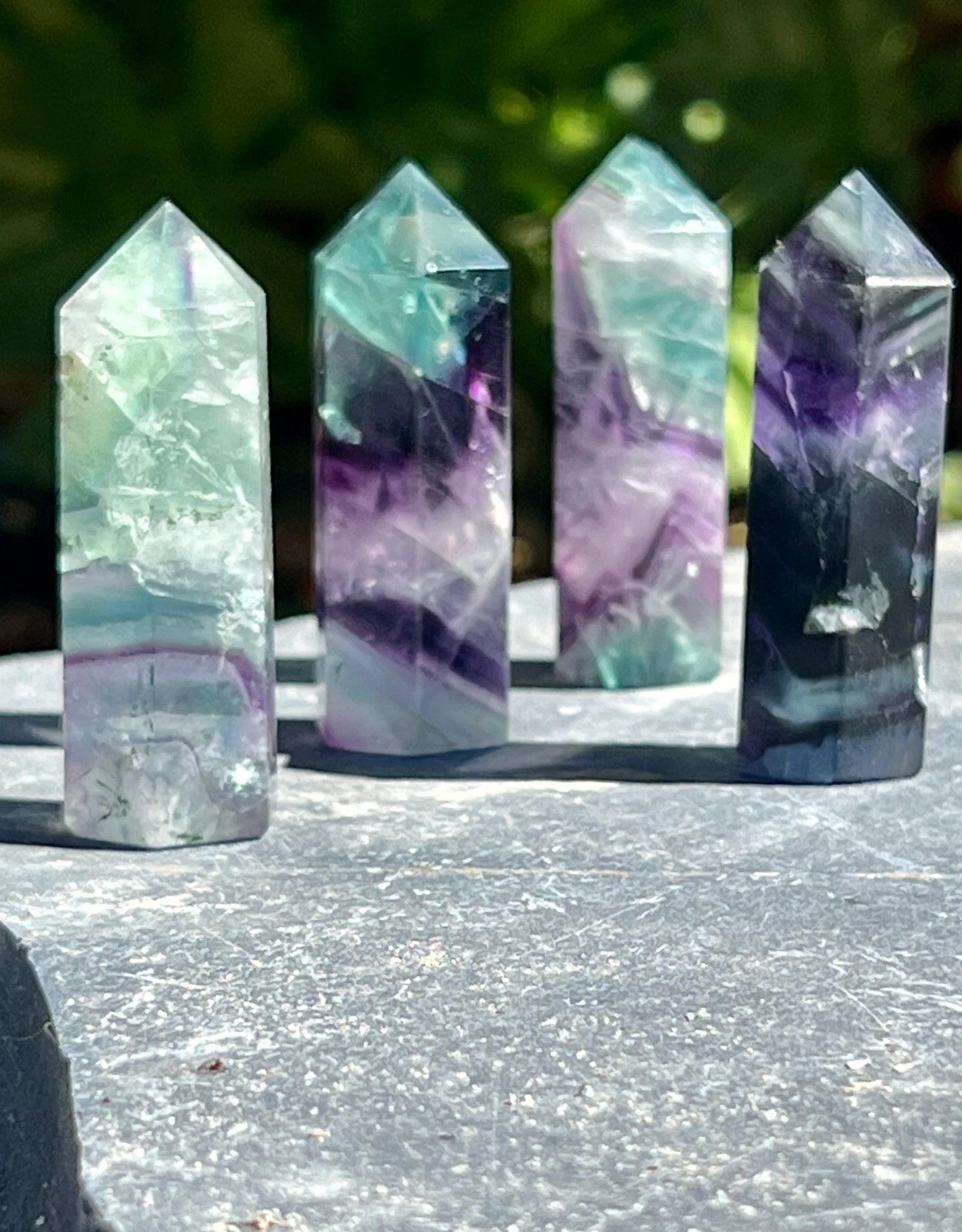 3” Rainbow Fluorite Point Obelisk Natural Crystal Gemstone Tower HomeDecor Gift