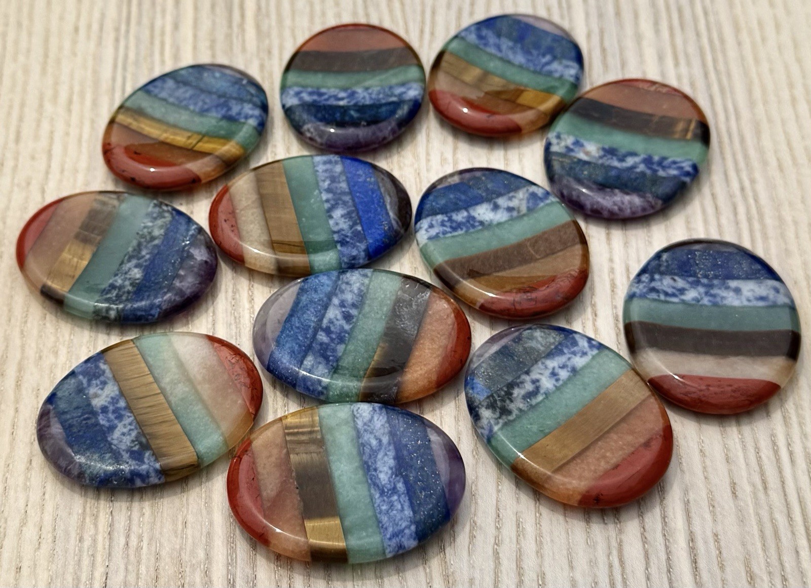 Wholesale Lot 12 PCs Natural Crystal Worry Stone Healing Energy