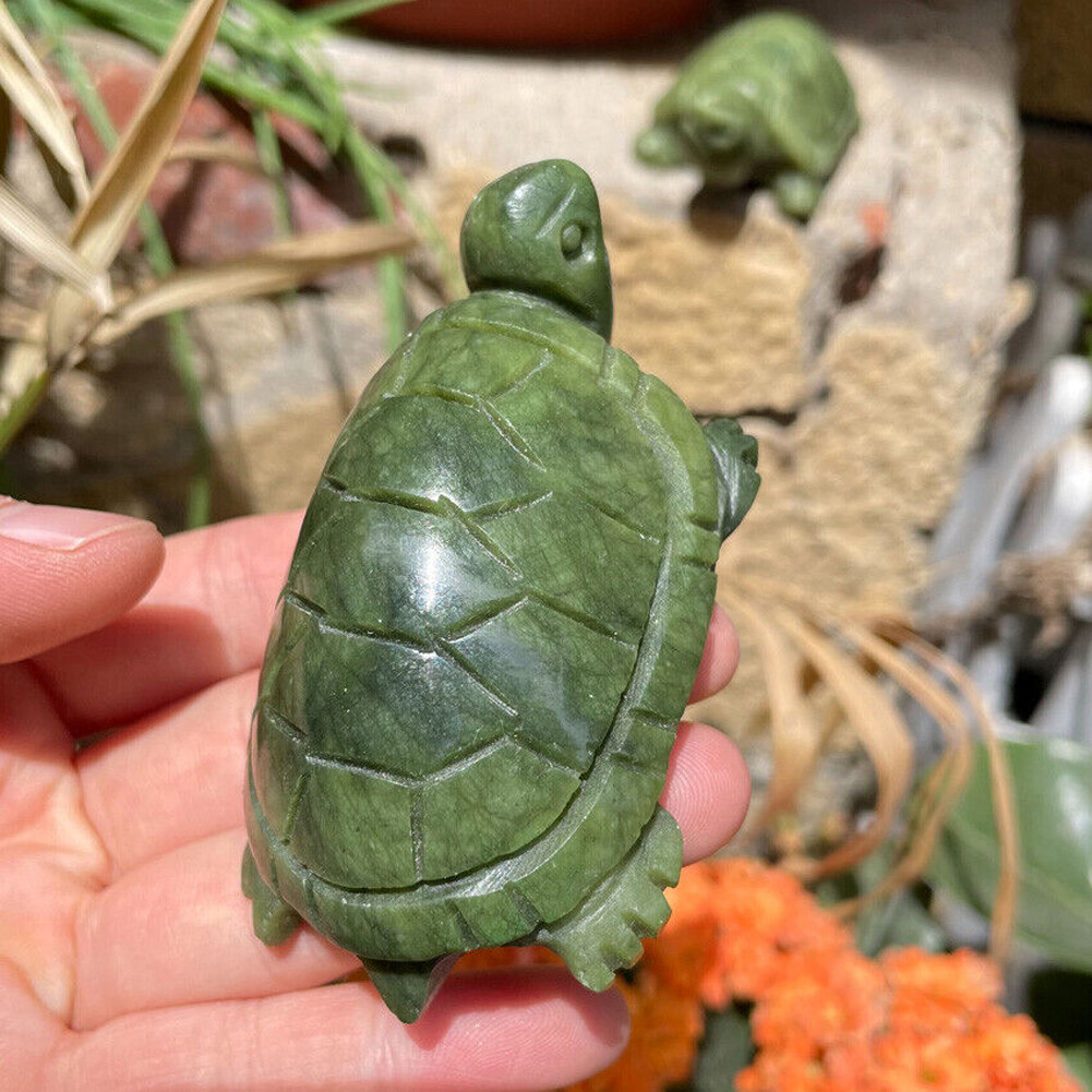 1PCS Natural Crystal Quartz Jade Turtle Carved Mineral Specimen Heling Random