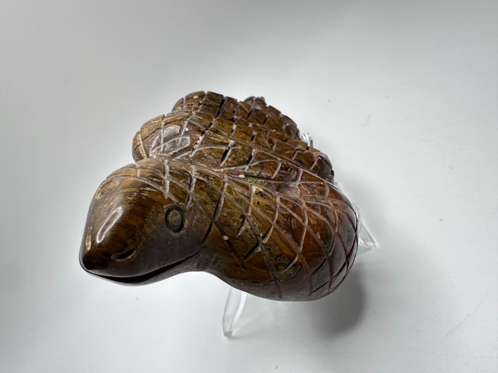 Medium-Large Natural Tiger’s Eye Snake Carving 6″x2.75″ Polished Finish