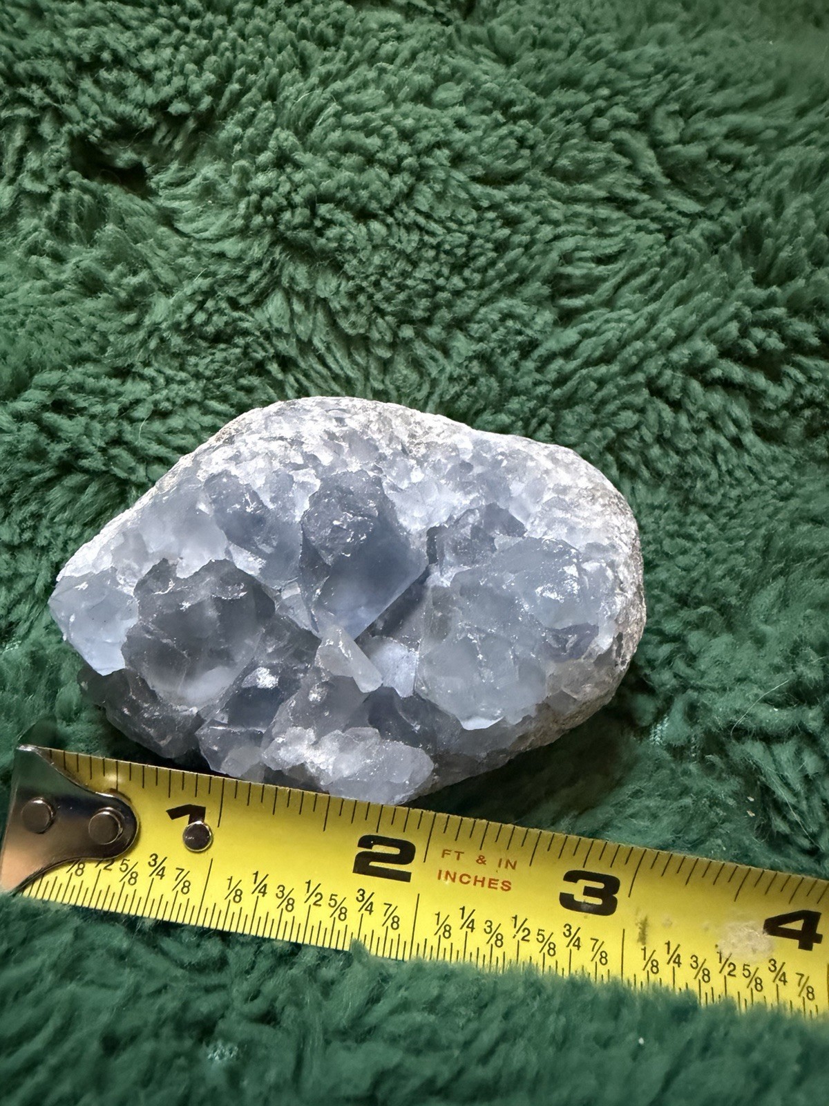 Natural Blue Crystal Geode Mineral Specimen 3” Hand Collected Utah Desert