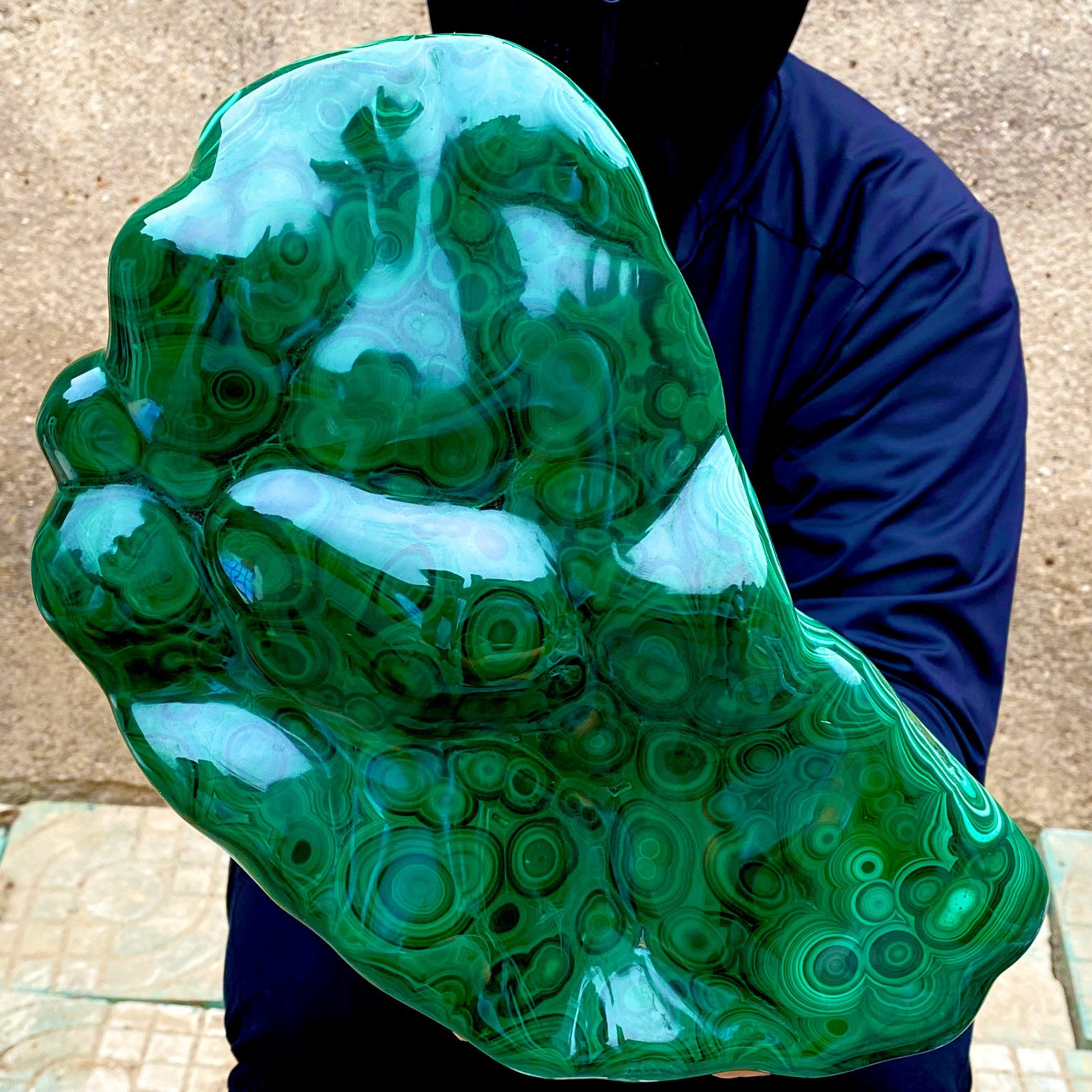 15.7LB Natural glossy Malachite transparent cluster rough mineral sample
