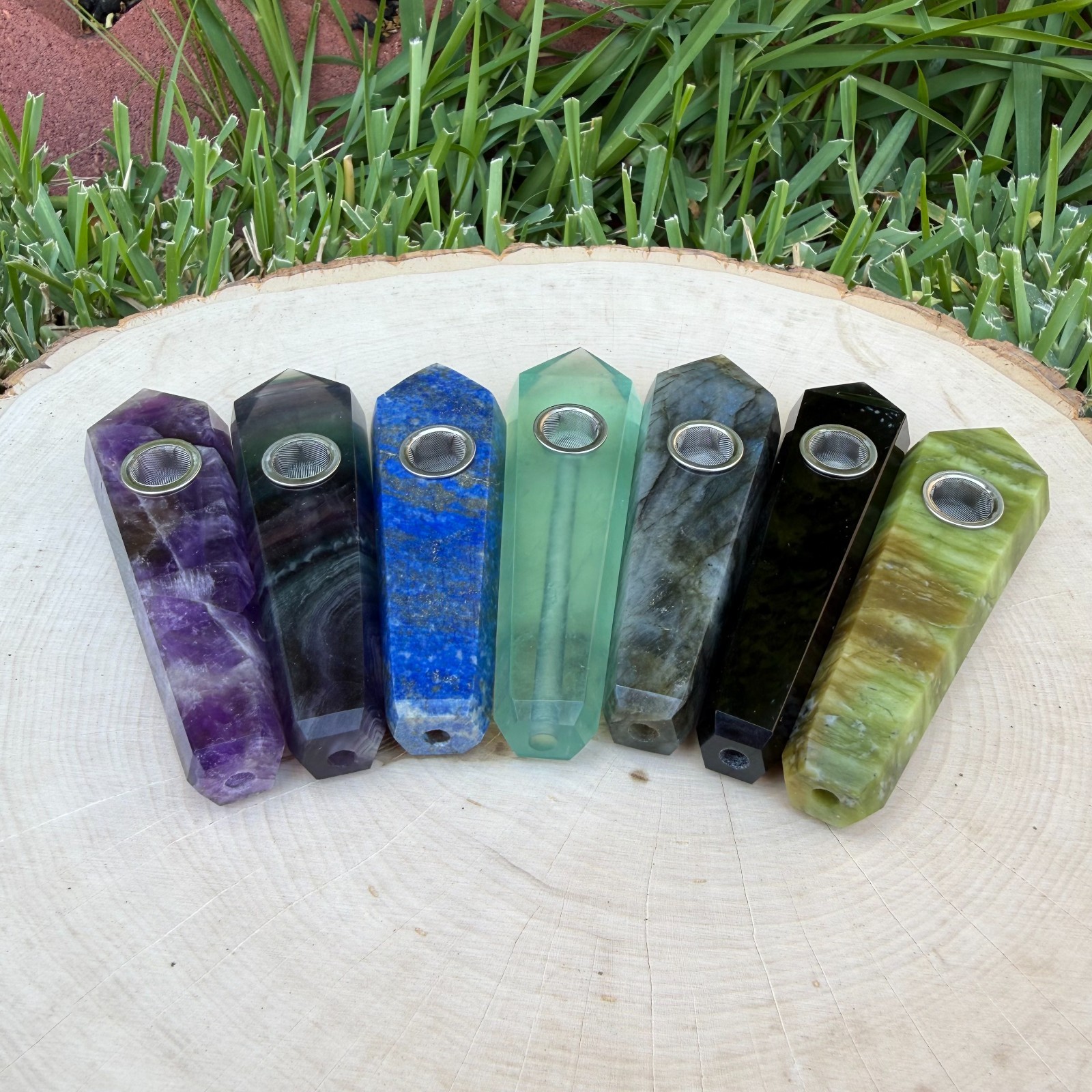 Nature Energy Crystal Smoking Pipe, Handmade Gemstone Pipes, Tobacco Pipe, Gift