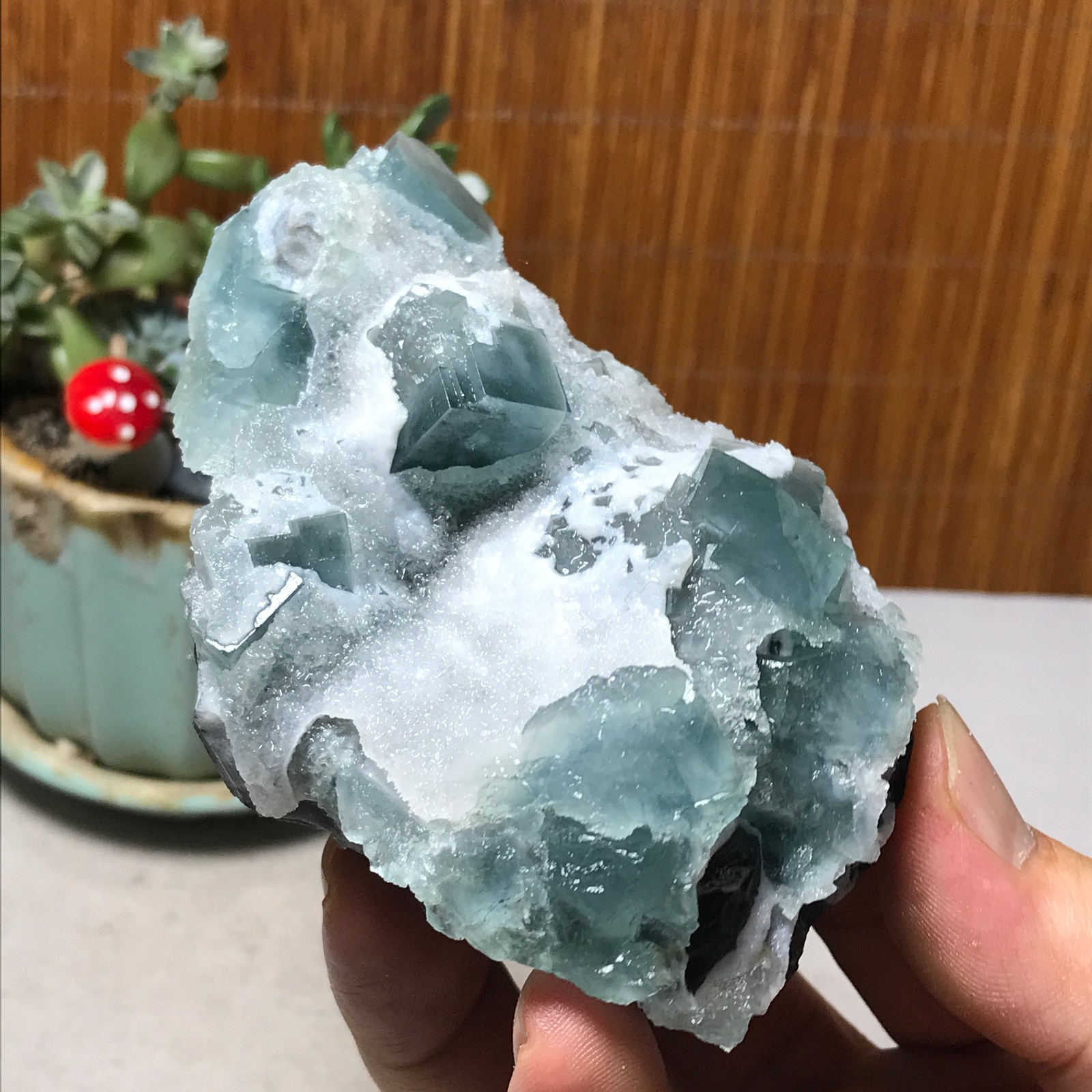 100-70-40mm Rare Natural Green Calcite fluorite Mineral Specimen 295g A6091