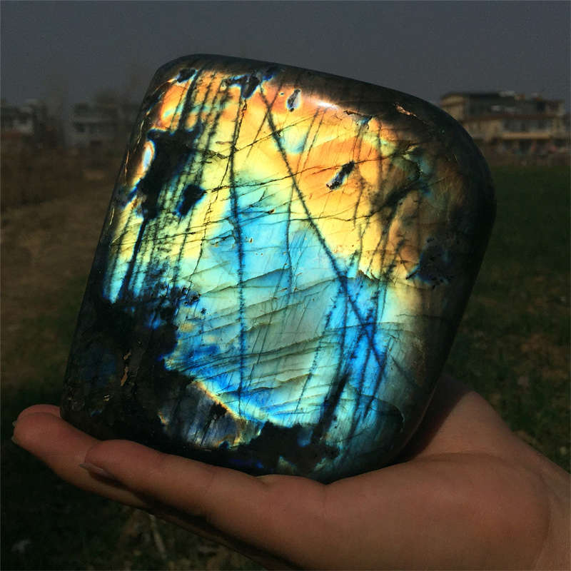 2.02kg Natural Labradorite Quartz Crystal Spectrolite Mineral Reiki healing
