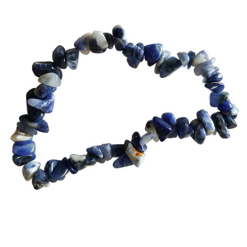 Sodalite Chip Bracelet Genuine Gemstone Stretchy Elastic – One Size NEW