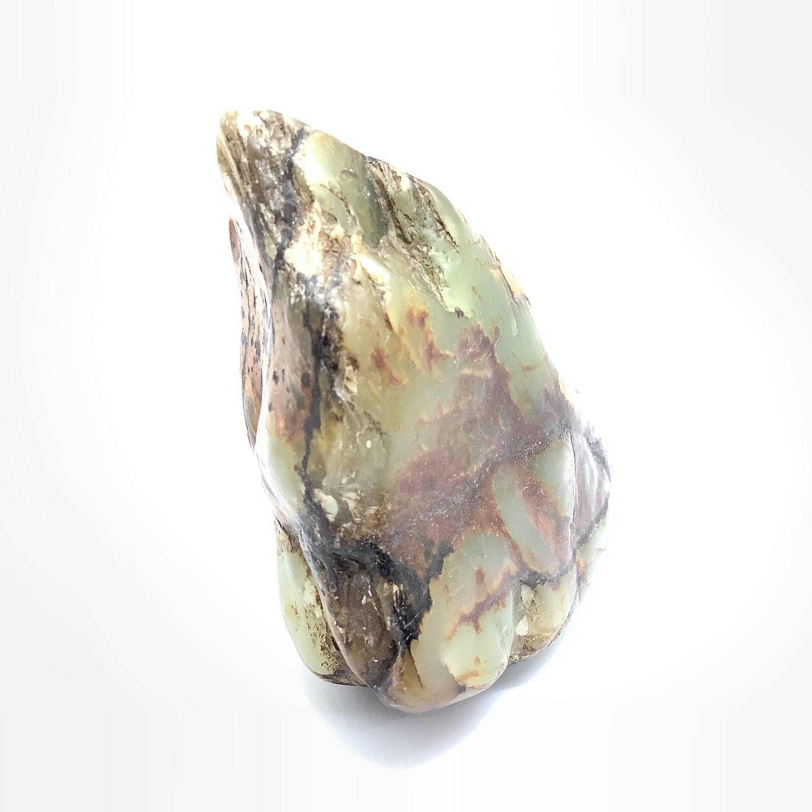 Siberian Jade Cobble Green Brown Nephrite Jade Stone Vitim River Siberia 514g