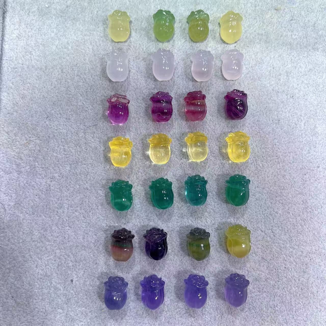 10pcs natural Fluorite Quartz Crystal Flower random Reiki Healing