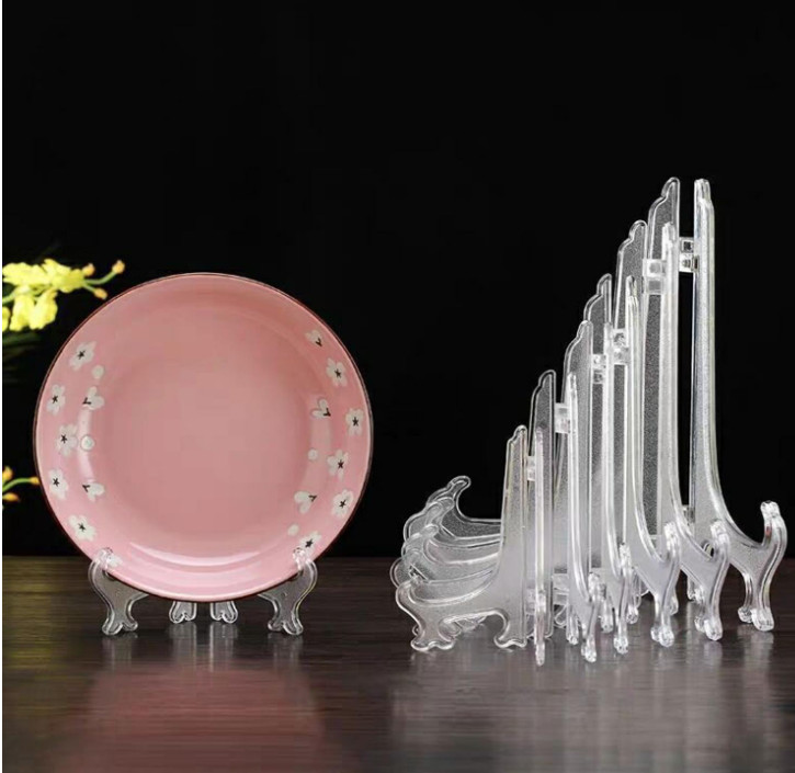 12 Pack Plastic Easel Stand Clear Display Stand Plate Stands for Display ( 7 in)
