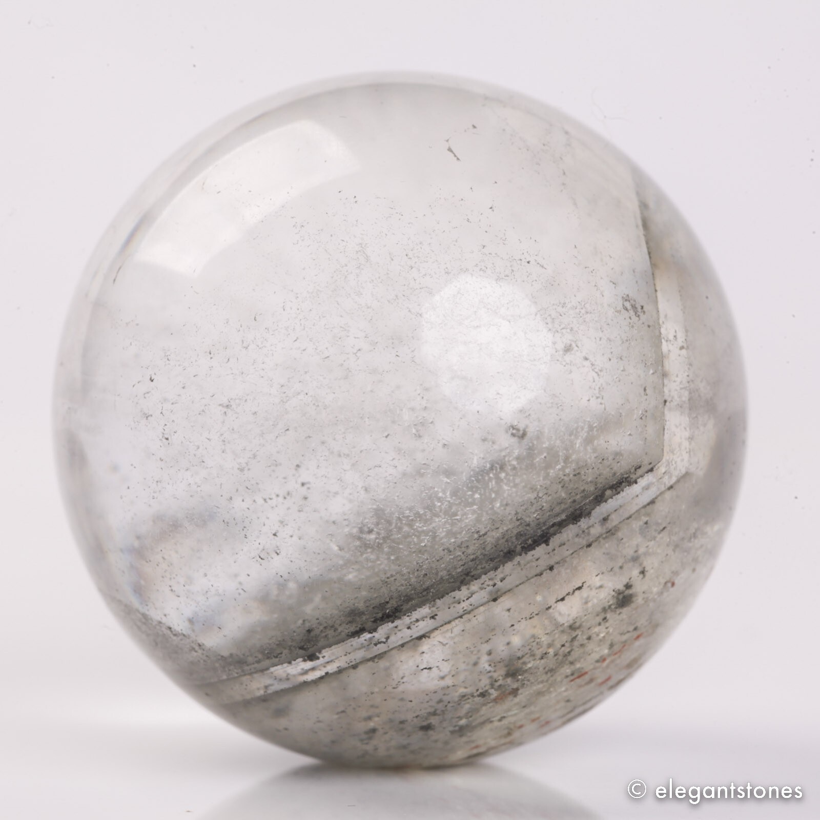 89g40mm Natural Garden/Phantom/Ghost/Lodolite Quartz Crystal Sphere Healing Ball