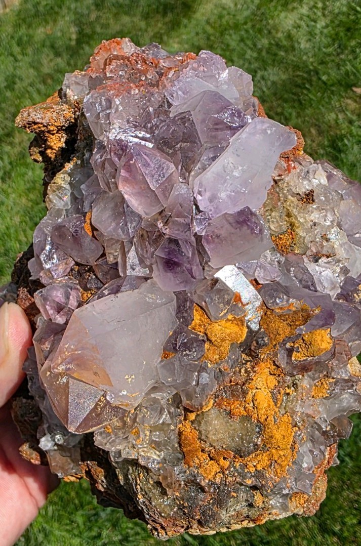 🔥 Mexican Amethyst on Fluorescent Calcite & Iron-Rich Matrix 🔥 1516g