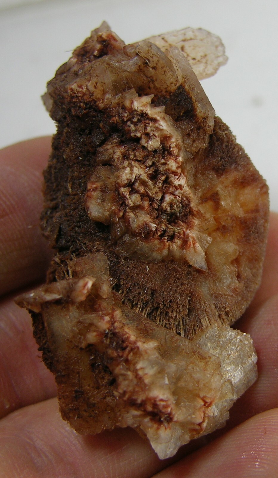 #0 India 2 1/8 in Brown Thomsonite Crystal With Stilbite Specimen 55.00mm