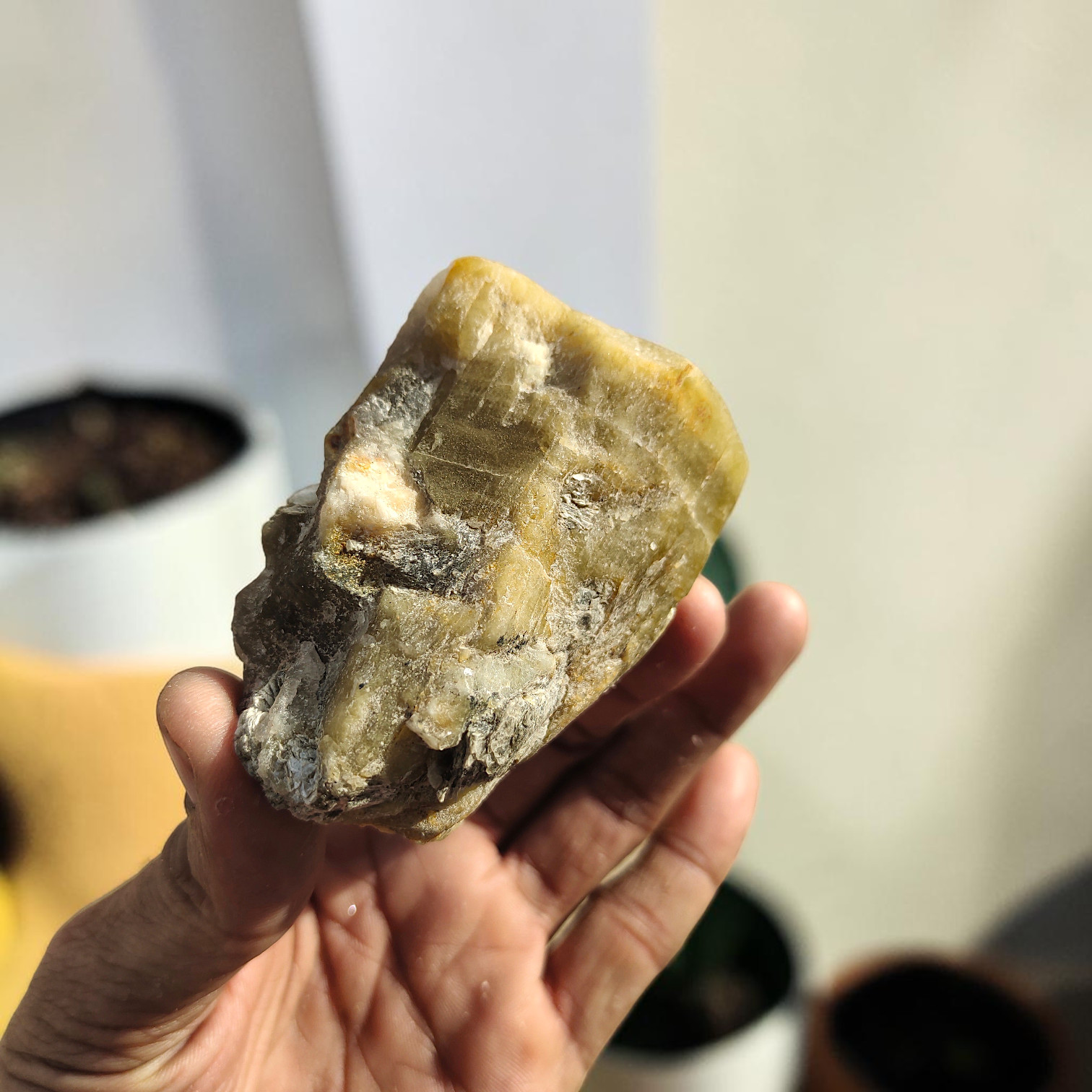 297g Natural Rough Heliodor Beryl Crystal Mineral Specimen Yellow Beryl India