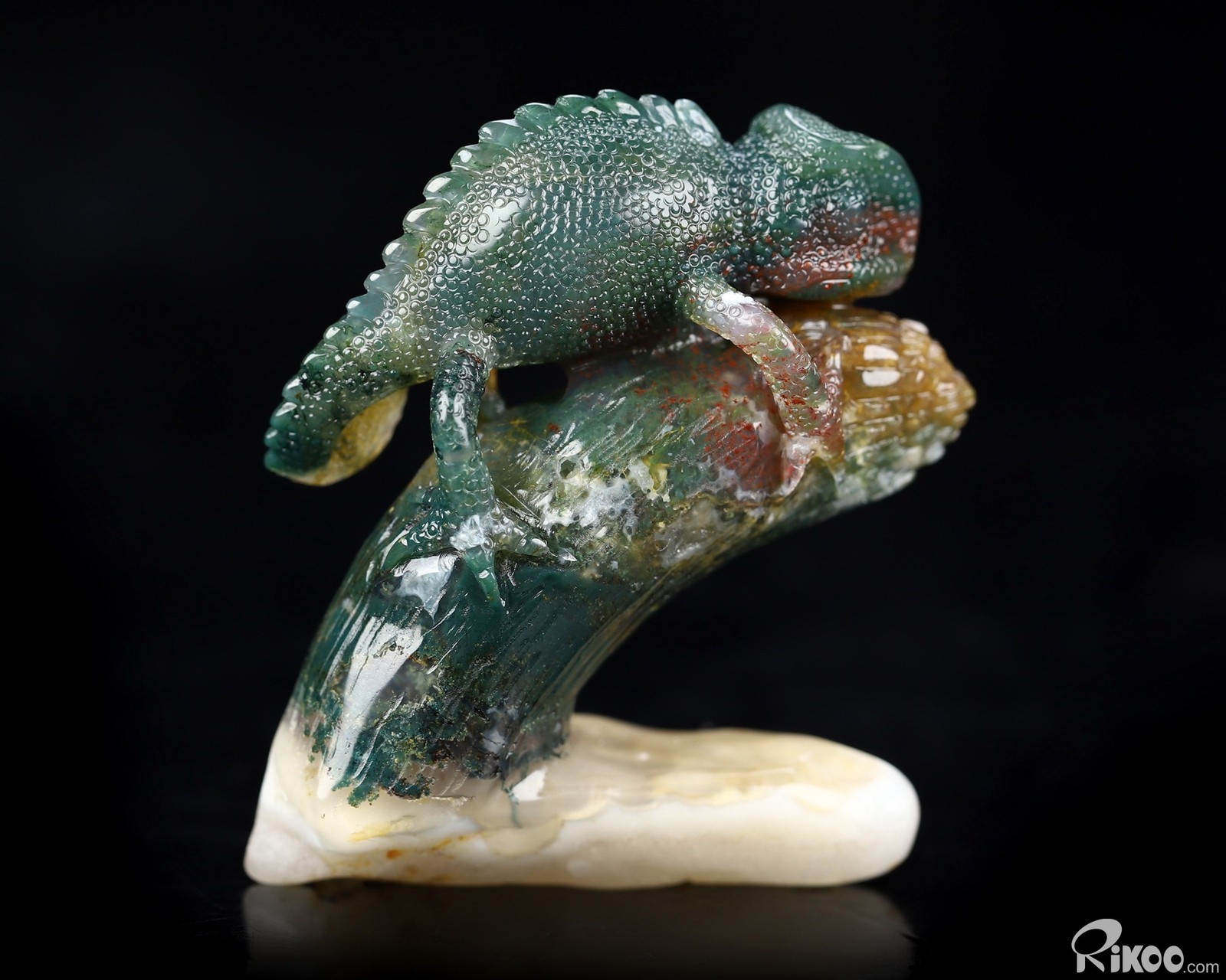 2.0″ Bloodstone Hand Carved Crystal Lizard Sculpture, Crystal Healing
