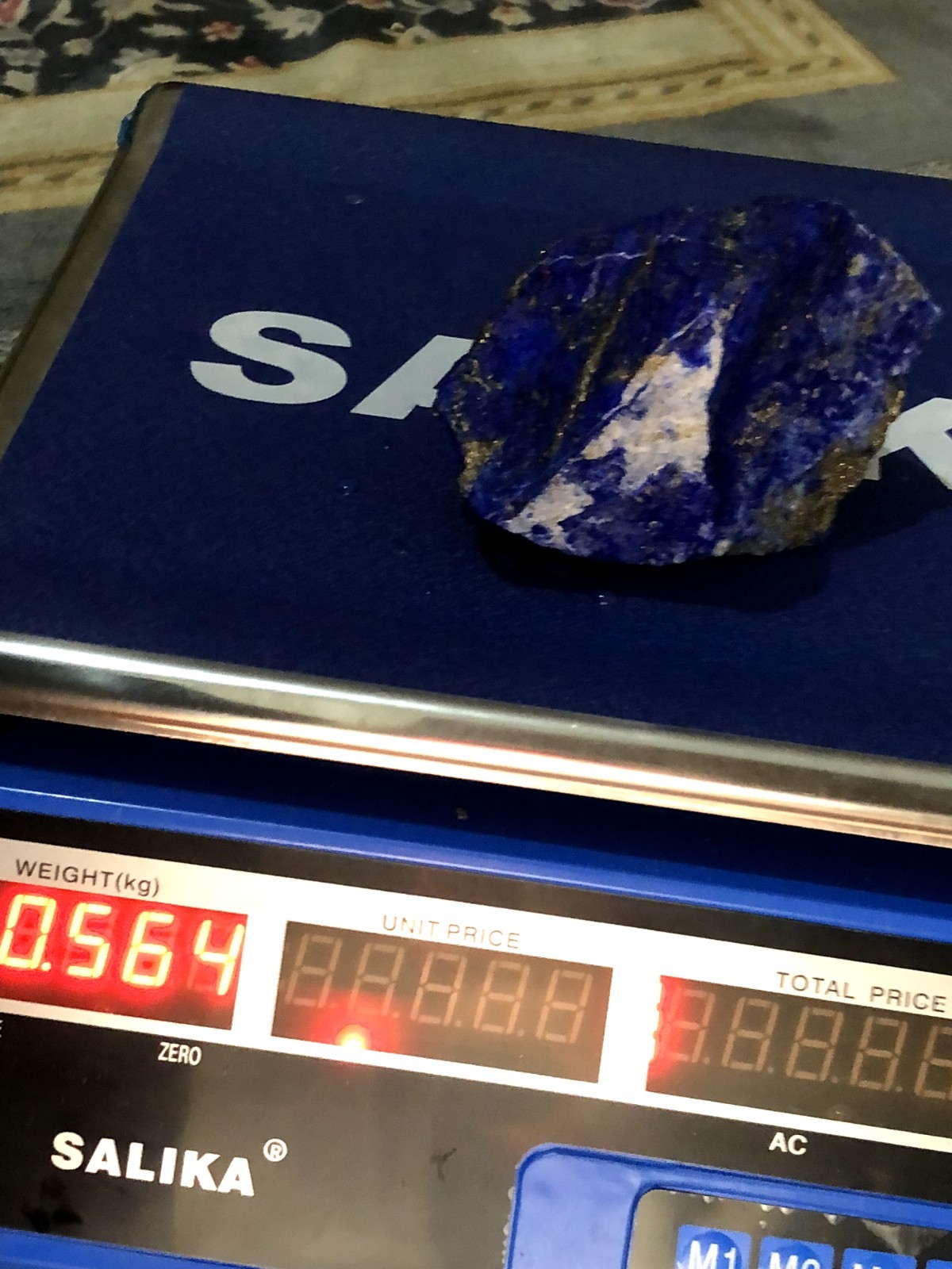 Natural Lapis Lazuli Rough 80mm Royal Blue Pyrite Crystal Mine Stone 564g J9…2