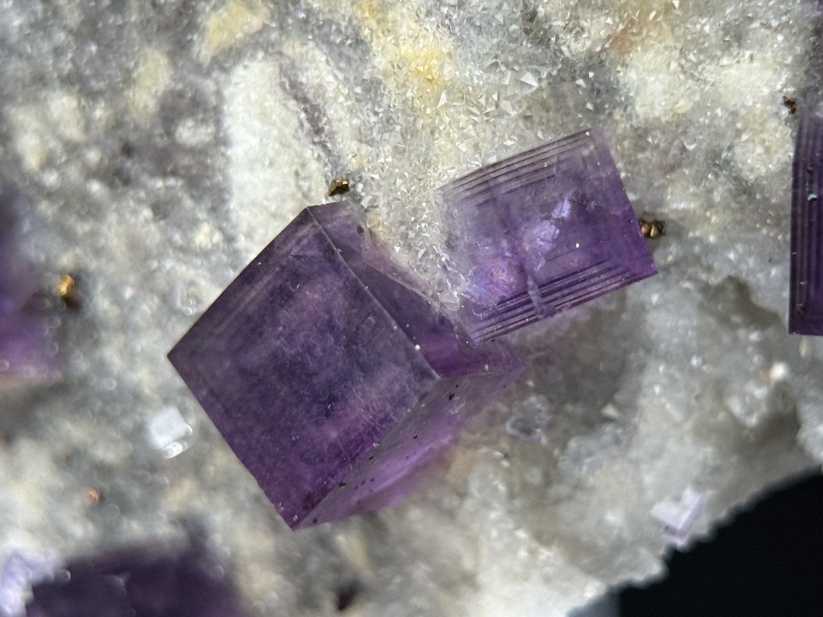 Simply Incredible!! INSANE zoned cubic purple fluorite-FLUORESCENT! Anhui, China
