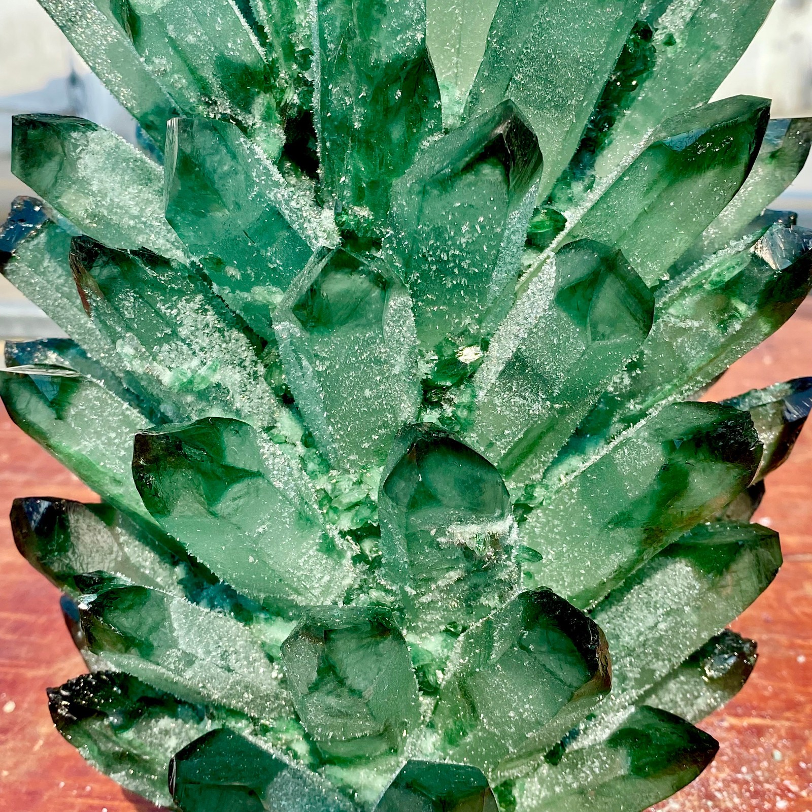 19.8LB Newly discovered green phantom quartz crystal cluster minerals