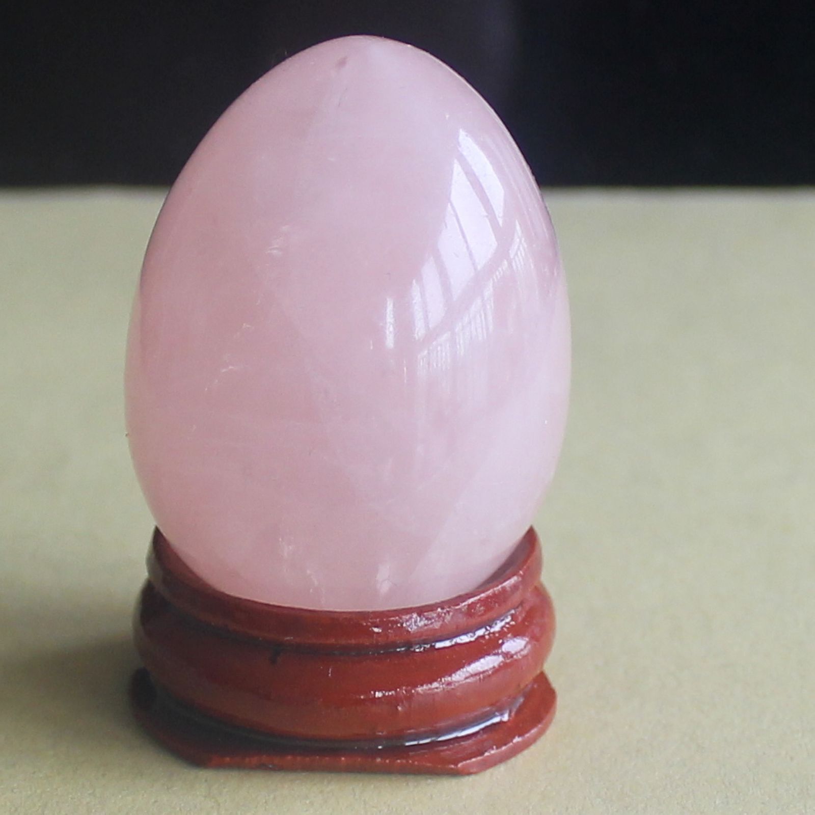 Gemstone crystal egg with wood stand chakra stones reiki healing home decor