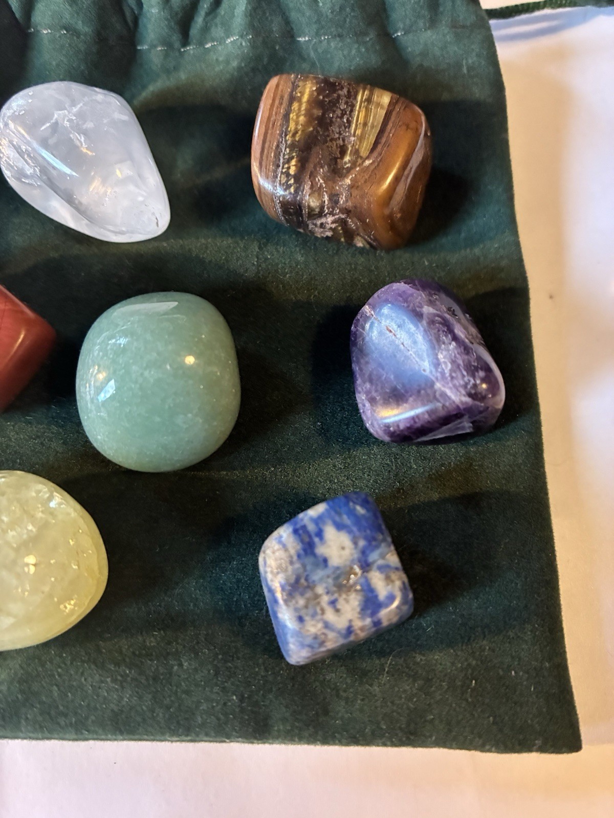 7PCS Chakra Stones Crystal Healing Energy Natural Tumbled Gemstone Set W/ Bag
