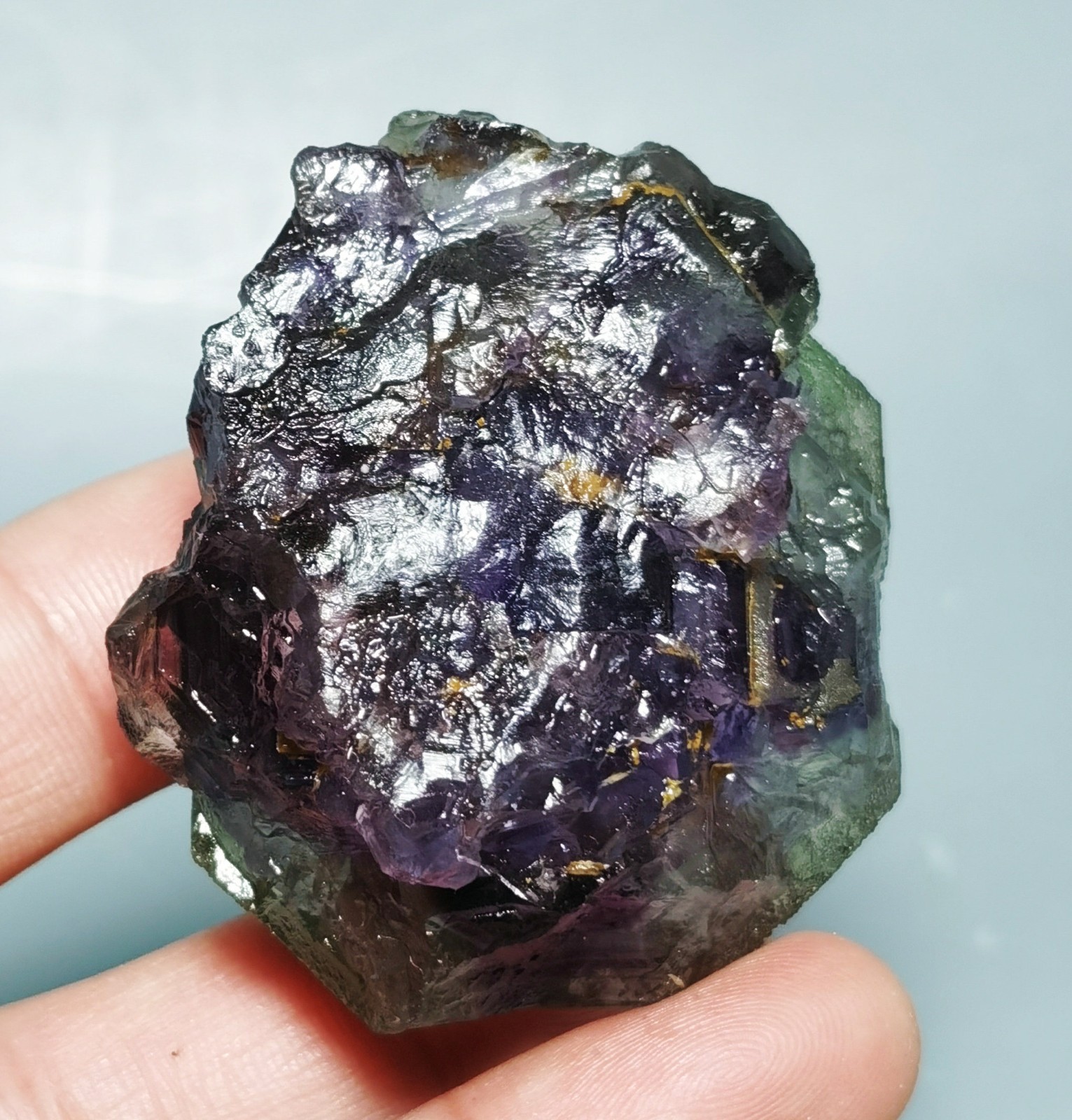 Natural Transparent Purple Window Fluorite Mineral Specimen China