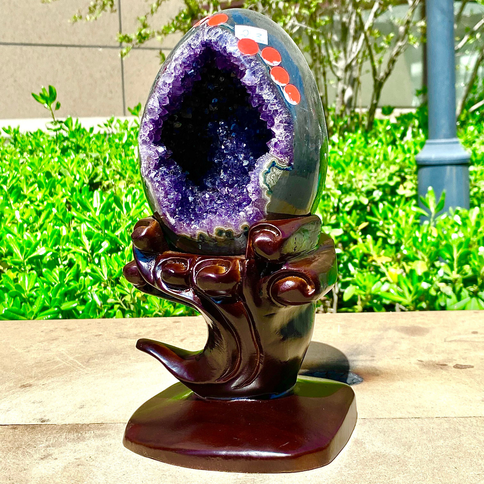4.99LB Rare Uruguayan amethyst dragon egg cave decoration+base