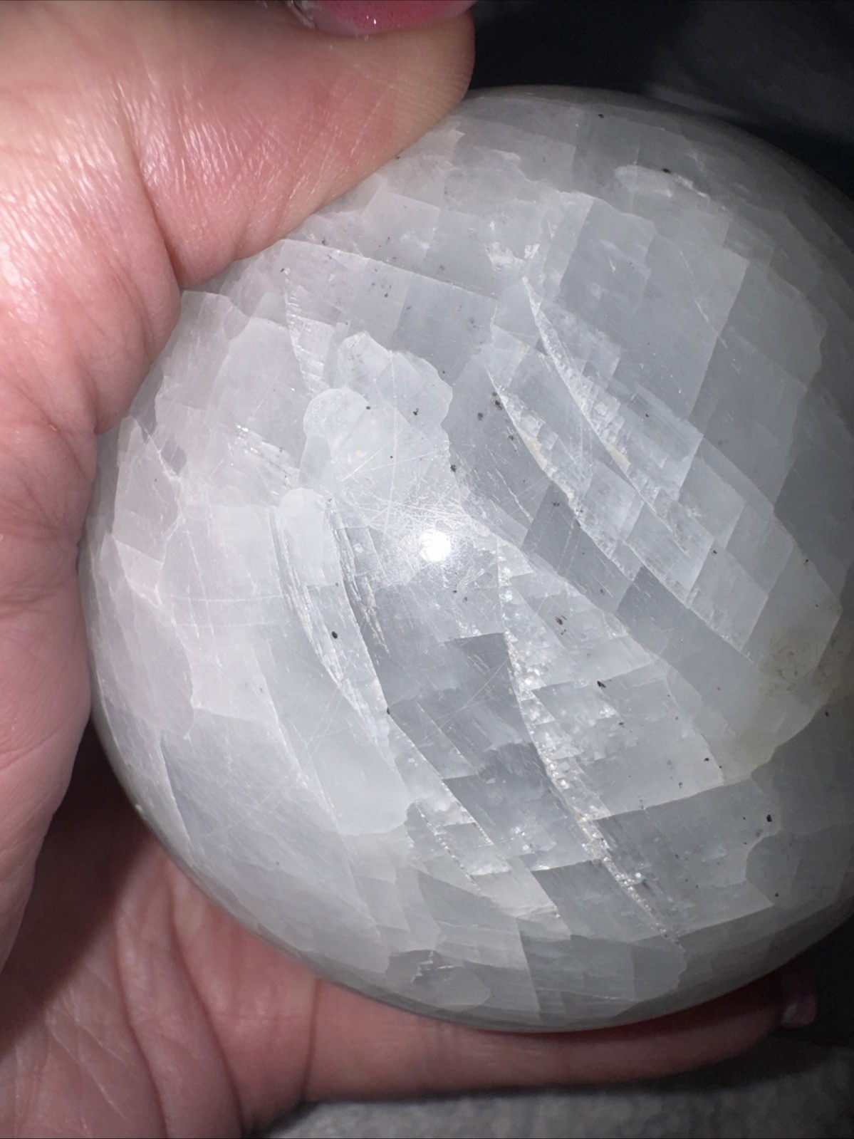 Blue Celestite Sphere. 11.5 In Round.