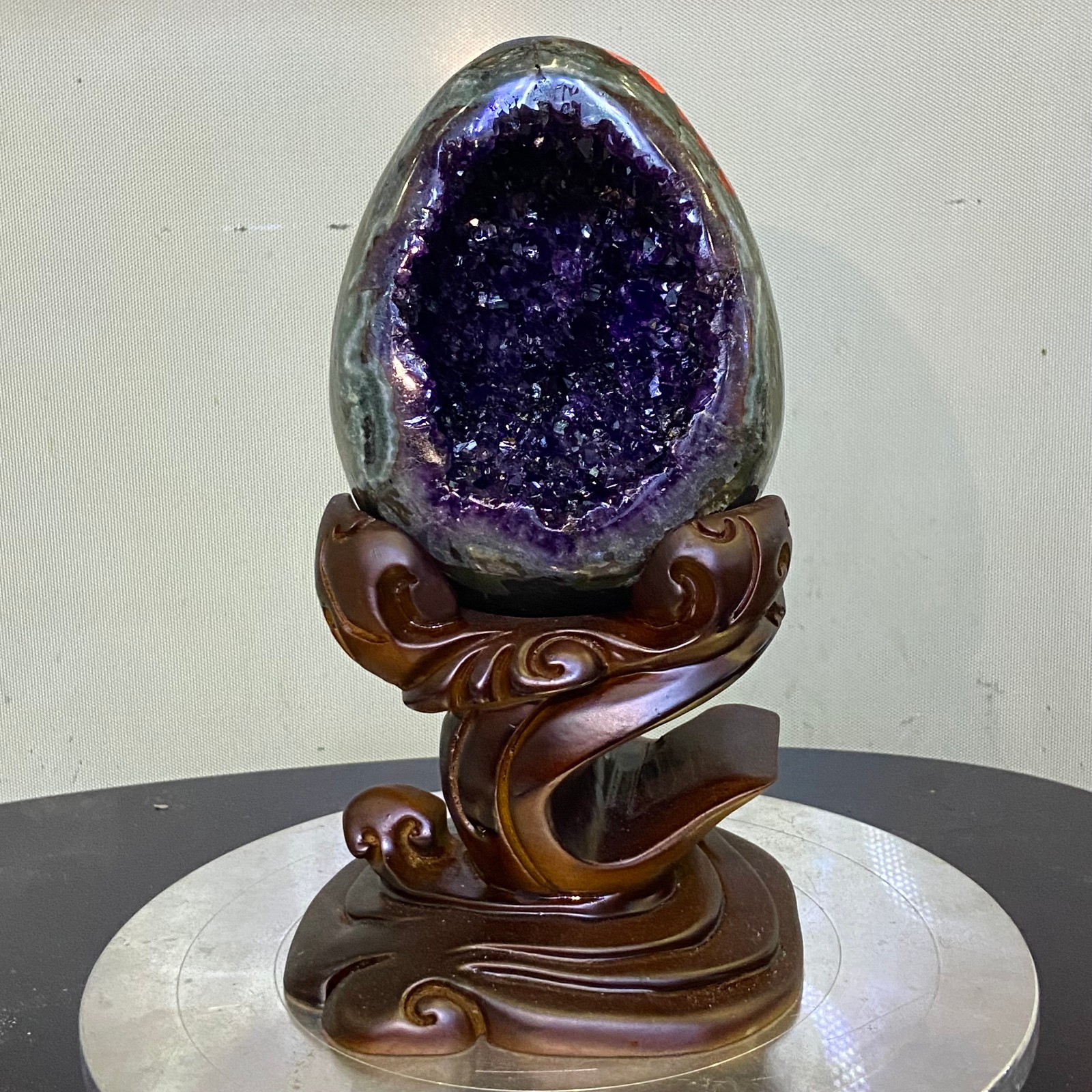 8.26LB Natural amethyst Dinosaur egg Quartz Crystal specimen healing
