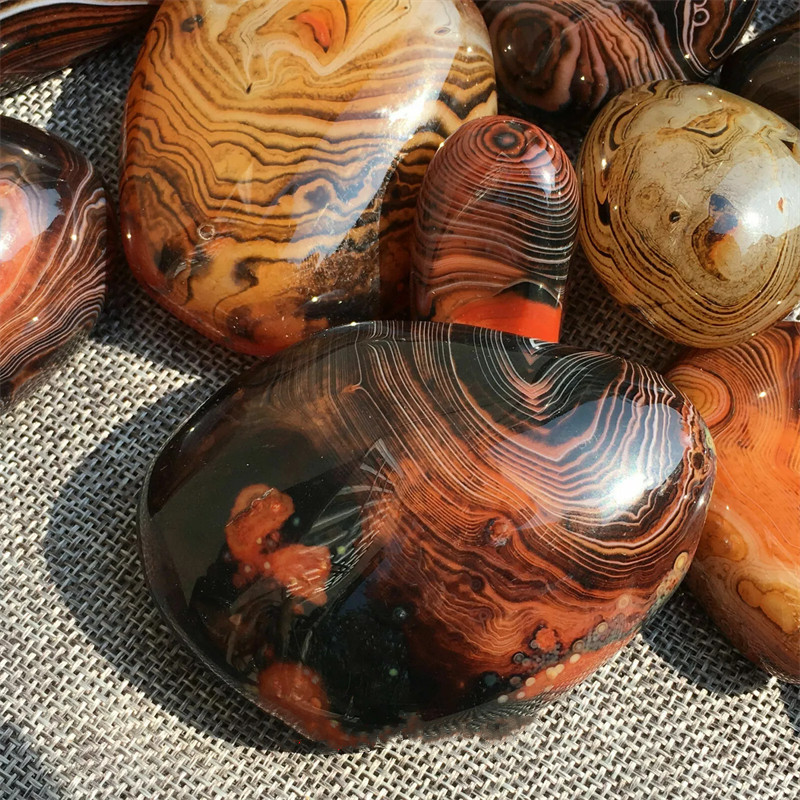 1/2LB Madagascar Crazy Lace SILK Banded Agate Polished Specimen healing Random