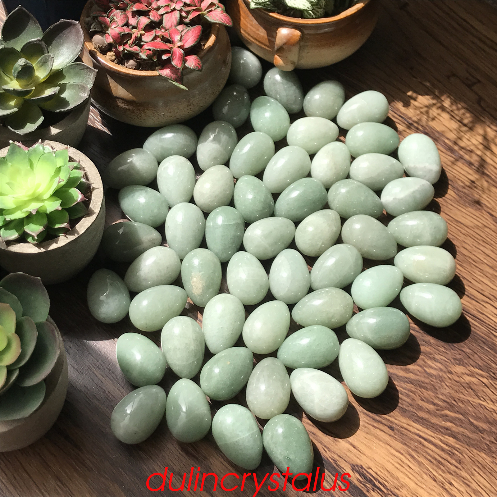 Natural aventurine eggs quartz crystal pendant mineral samples reiki 10pcs