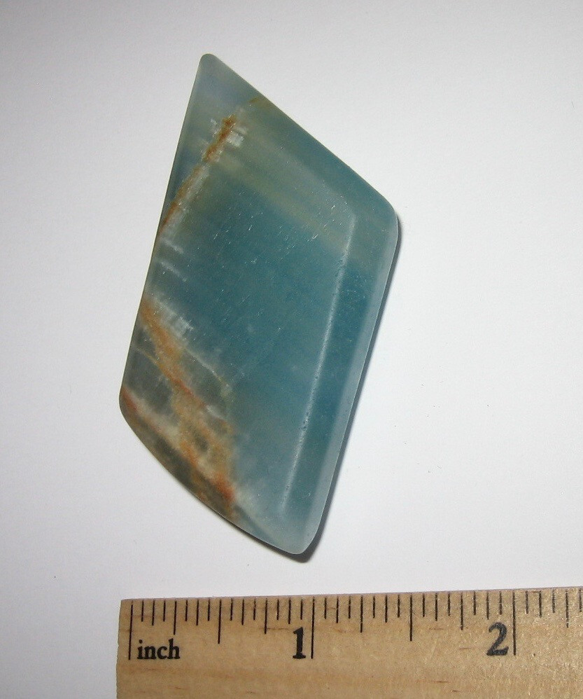 2.55″ TUMBLED POLISHED NATURAL LEMURIAN AQUATINE CALCITE CRYSTAL STONE 40.3g *10