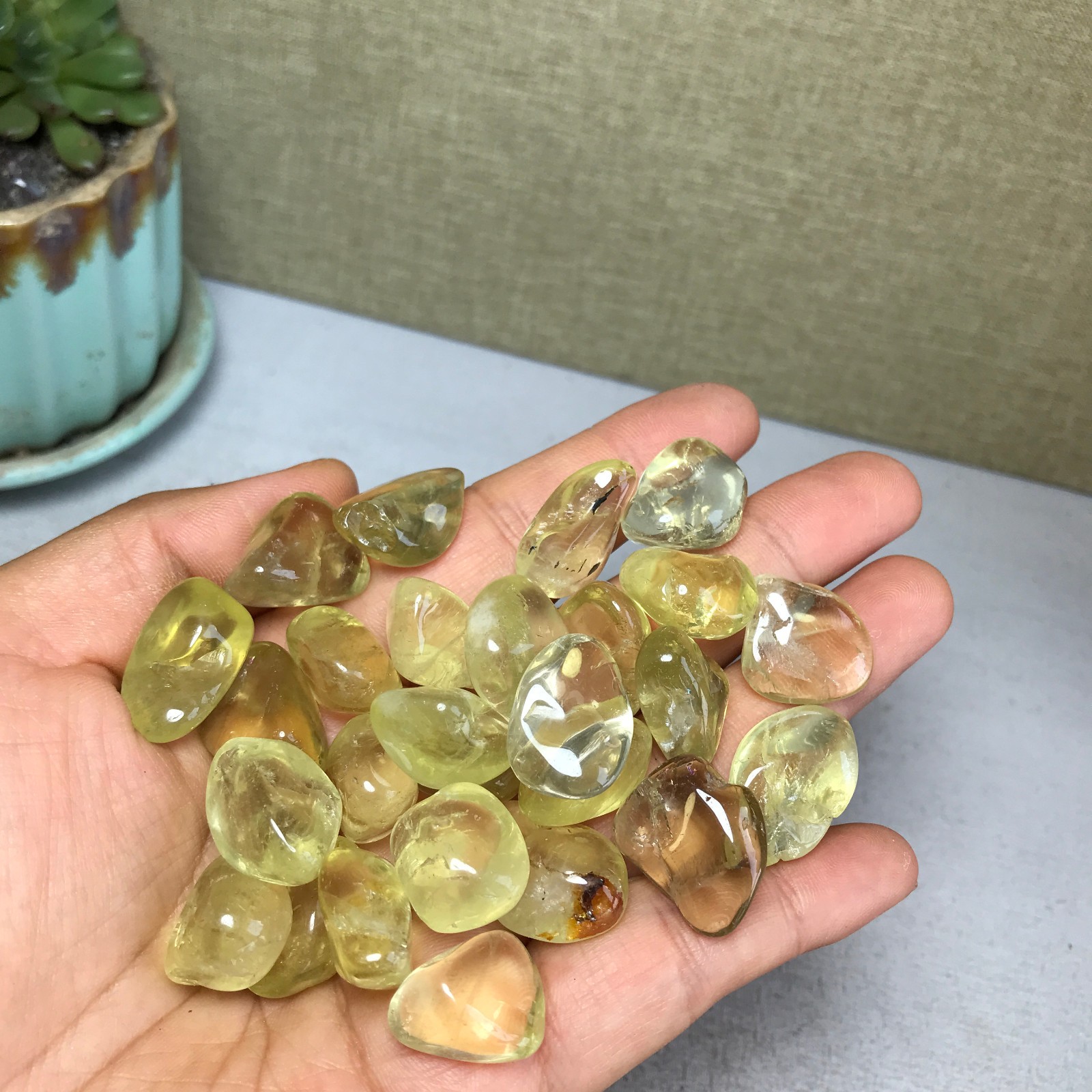 27pcs Rare Natural yellow Crystal block polish/rough specimens 101g A5388