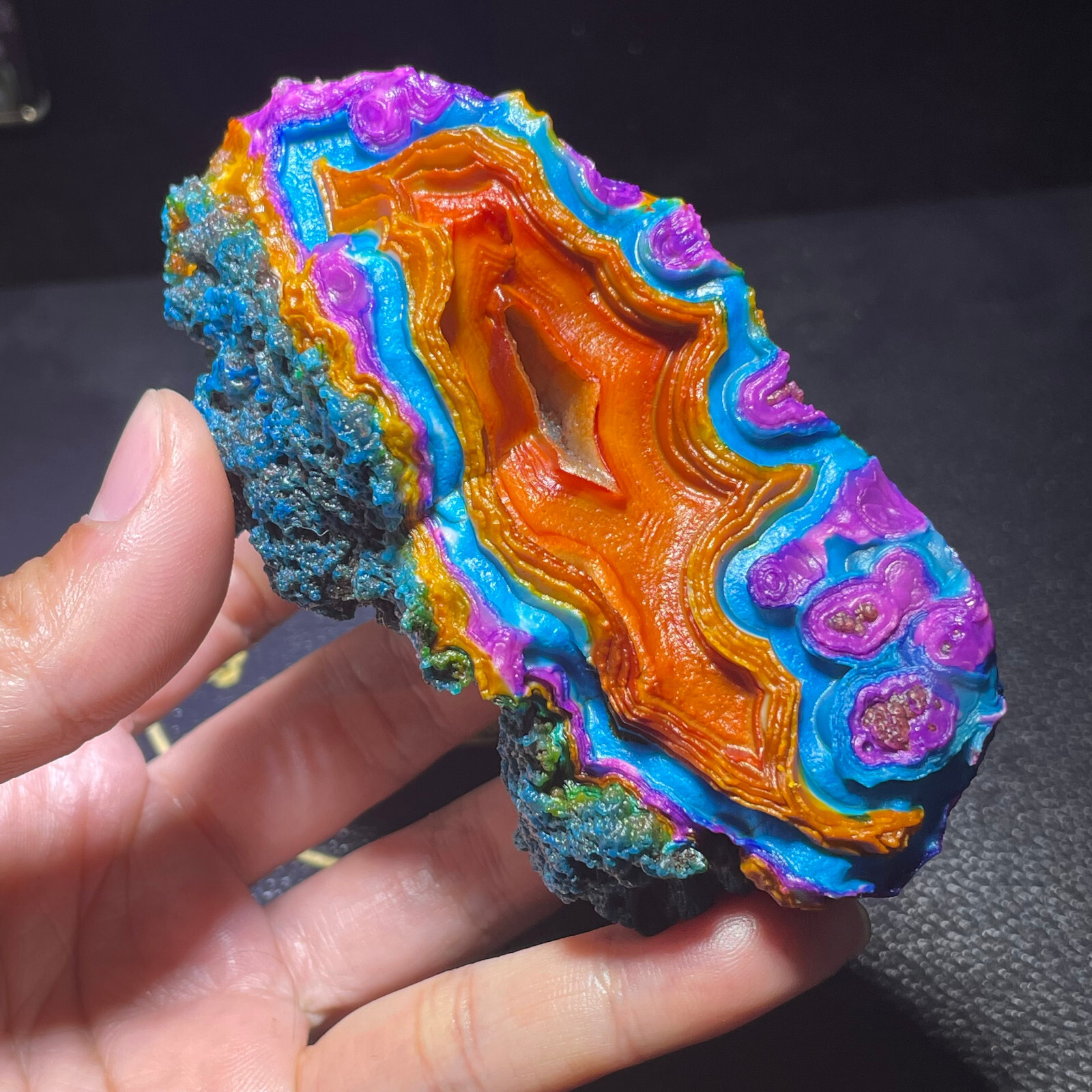 310g Natural Calcified Agate Eye Crystal Unique Mineral Specimen Perfect Gift