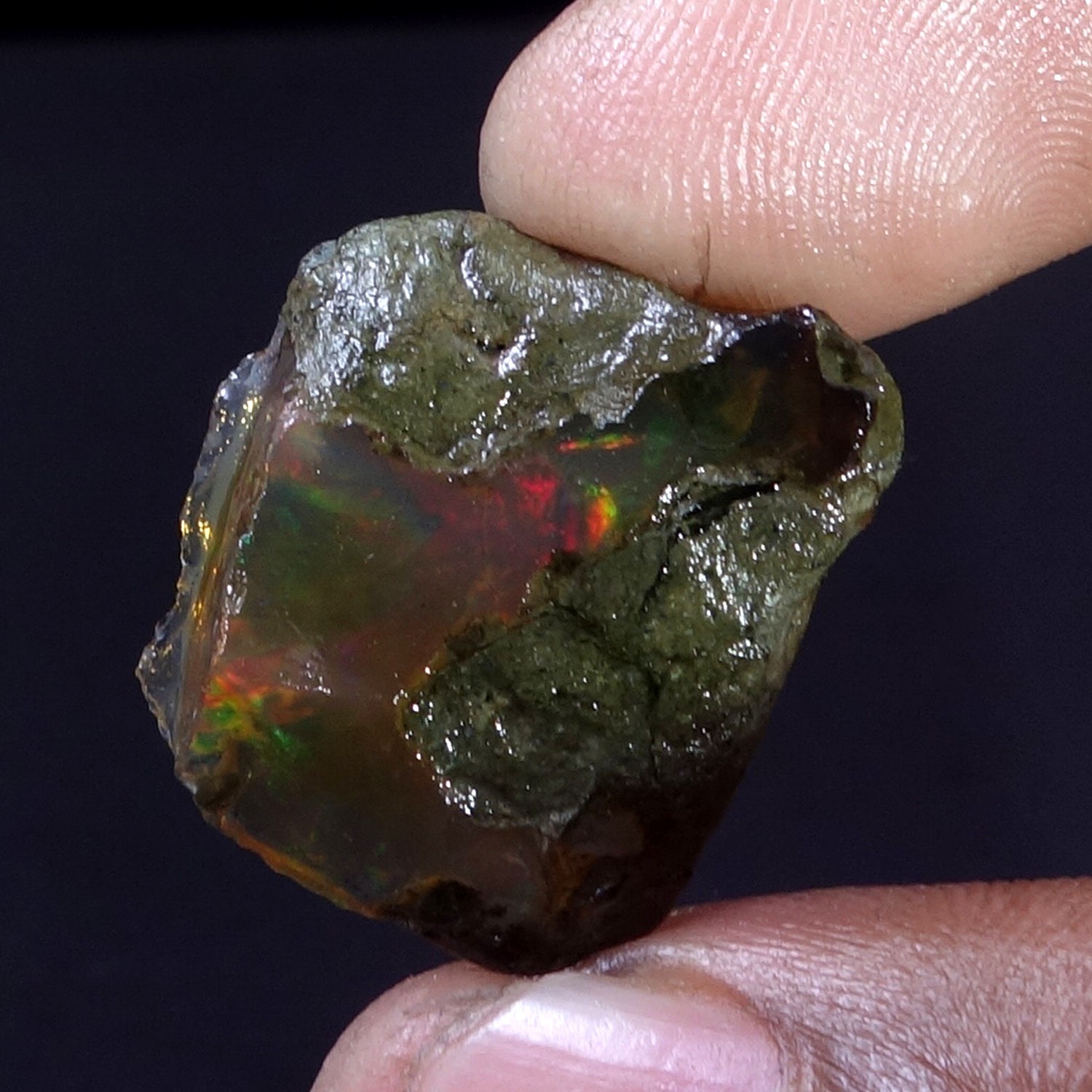 16.00 Carat Natural Ethiopian Loose Rough Raw Opal Gemstone Multi Fire Oil Rough