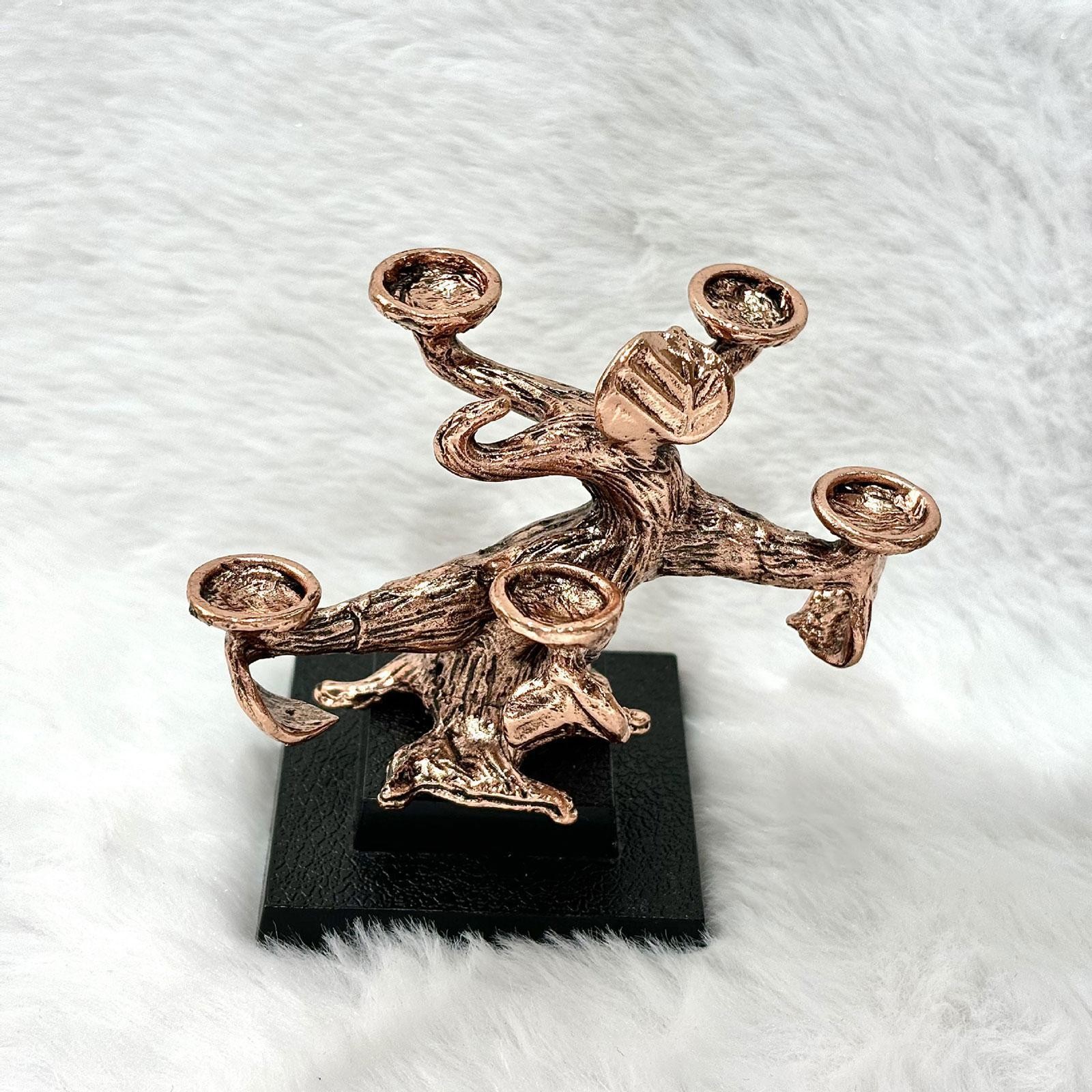 Crystal Ball Stand Mineral Holder Sturdy 5 Sites Golden Tree Home Decor Sphere